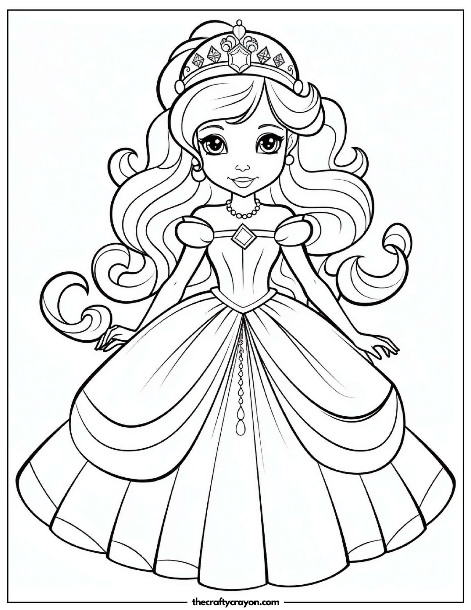 Captivating Princess with Flowing Hair