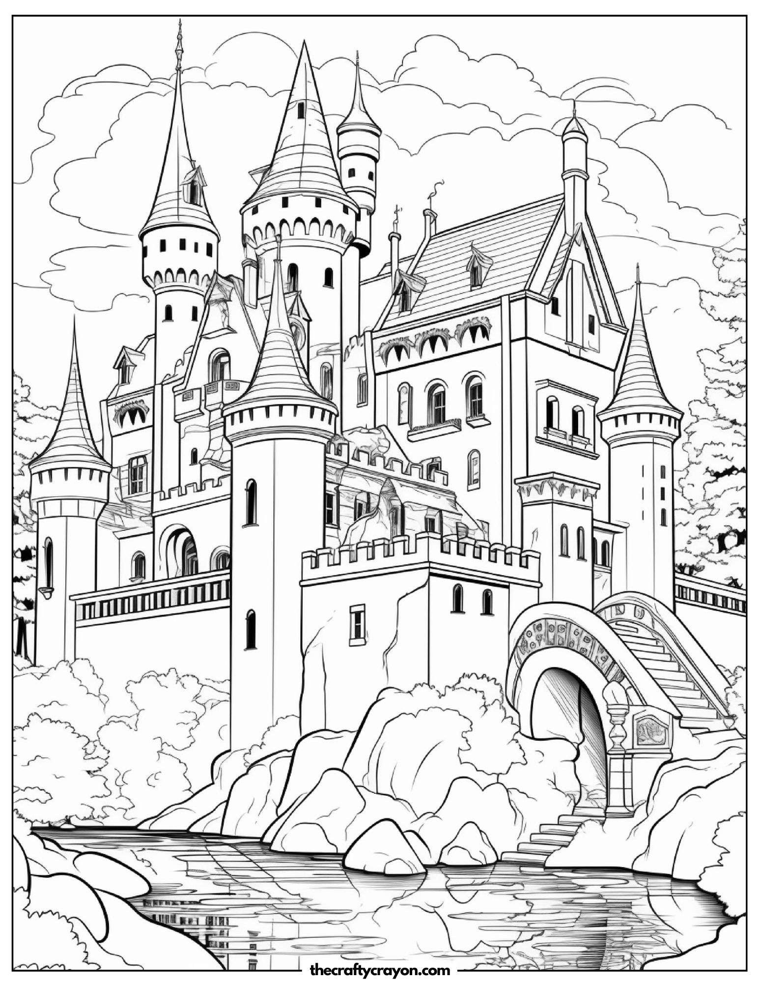 Castle Overlooking Mountain River