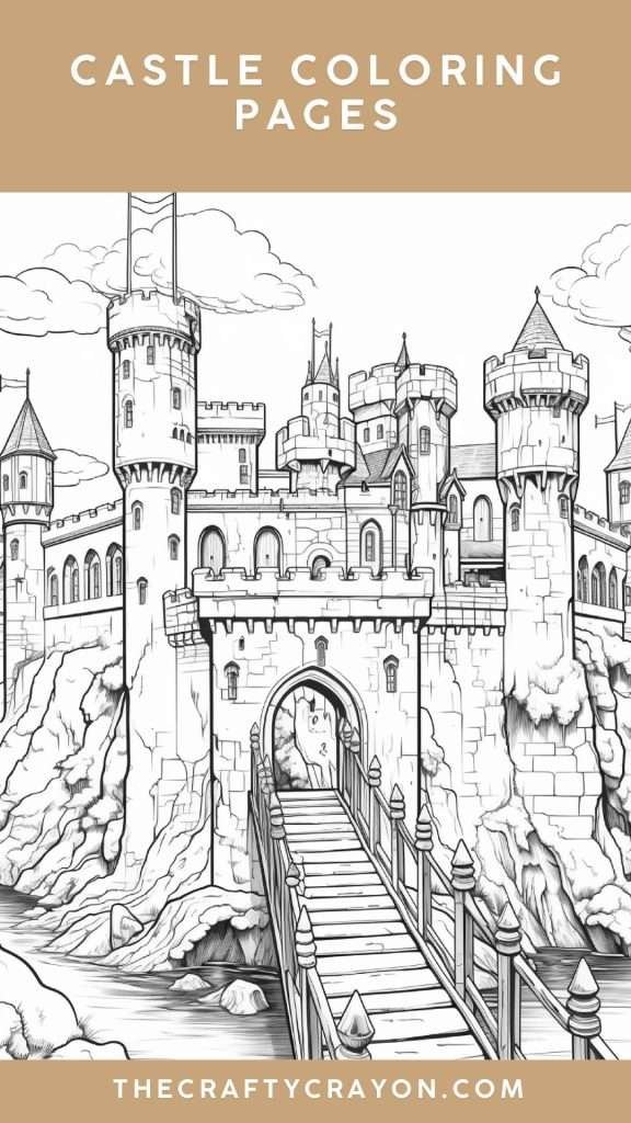 Castle coloring page Castle coloring page