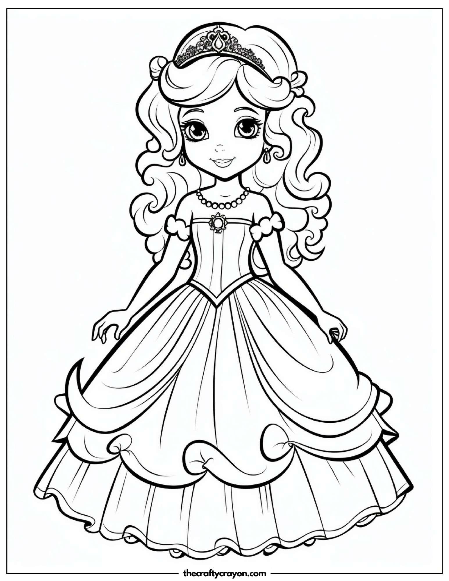 Cheerful Princess with a Sparkling Crown