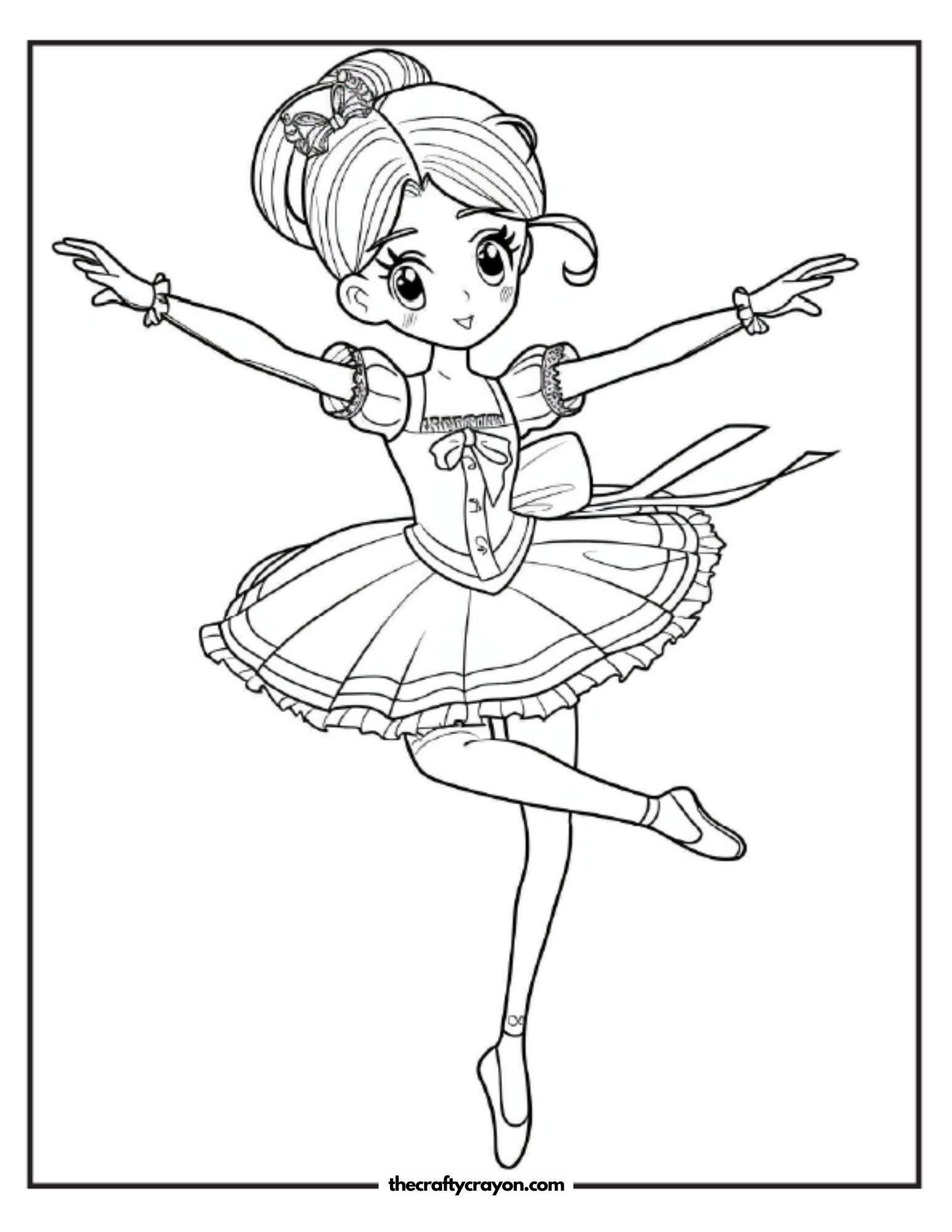 Classic Ballet Dress Coloring Page
