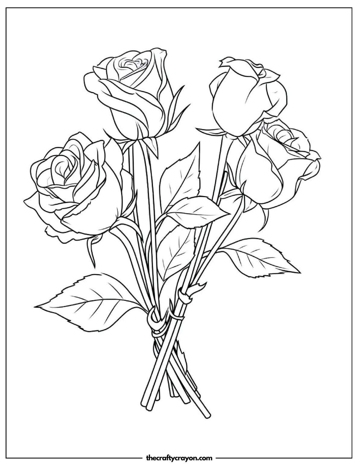 Roses Coloring Pages (Free Printable PDFs)