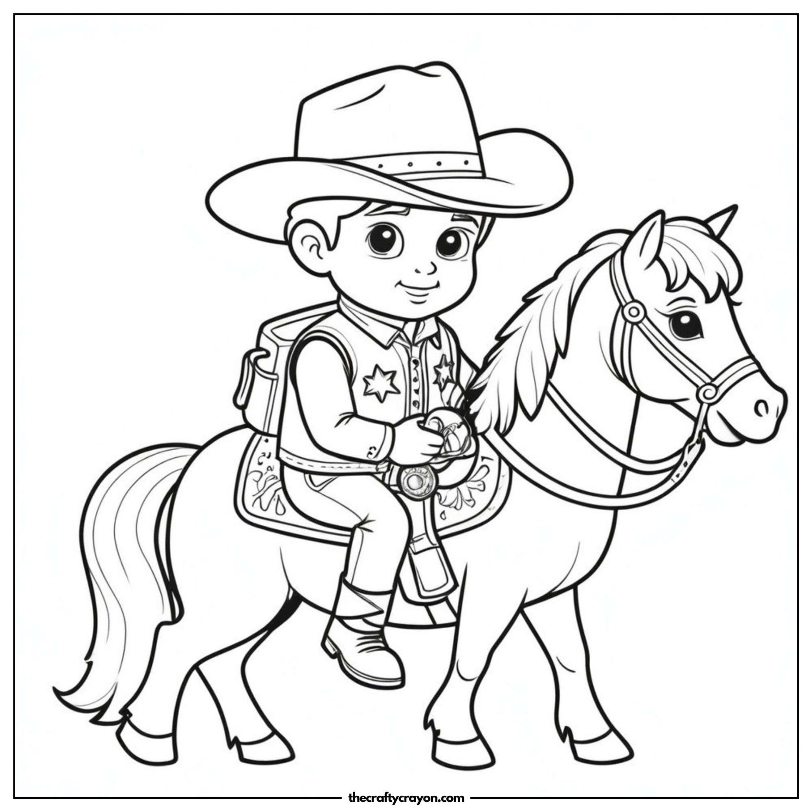 Cowboy Riding A Small Horse