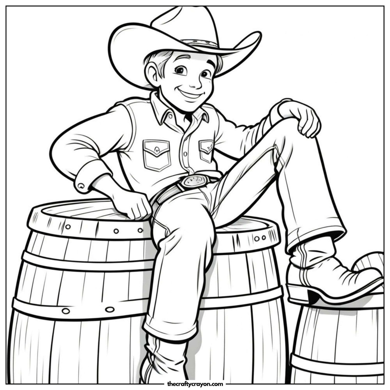 Cowboy Sitting On A Barrel