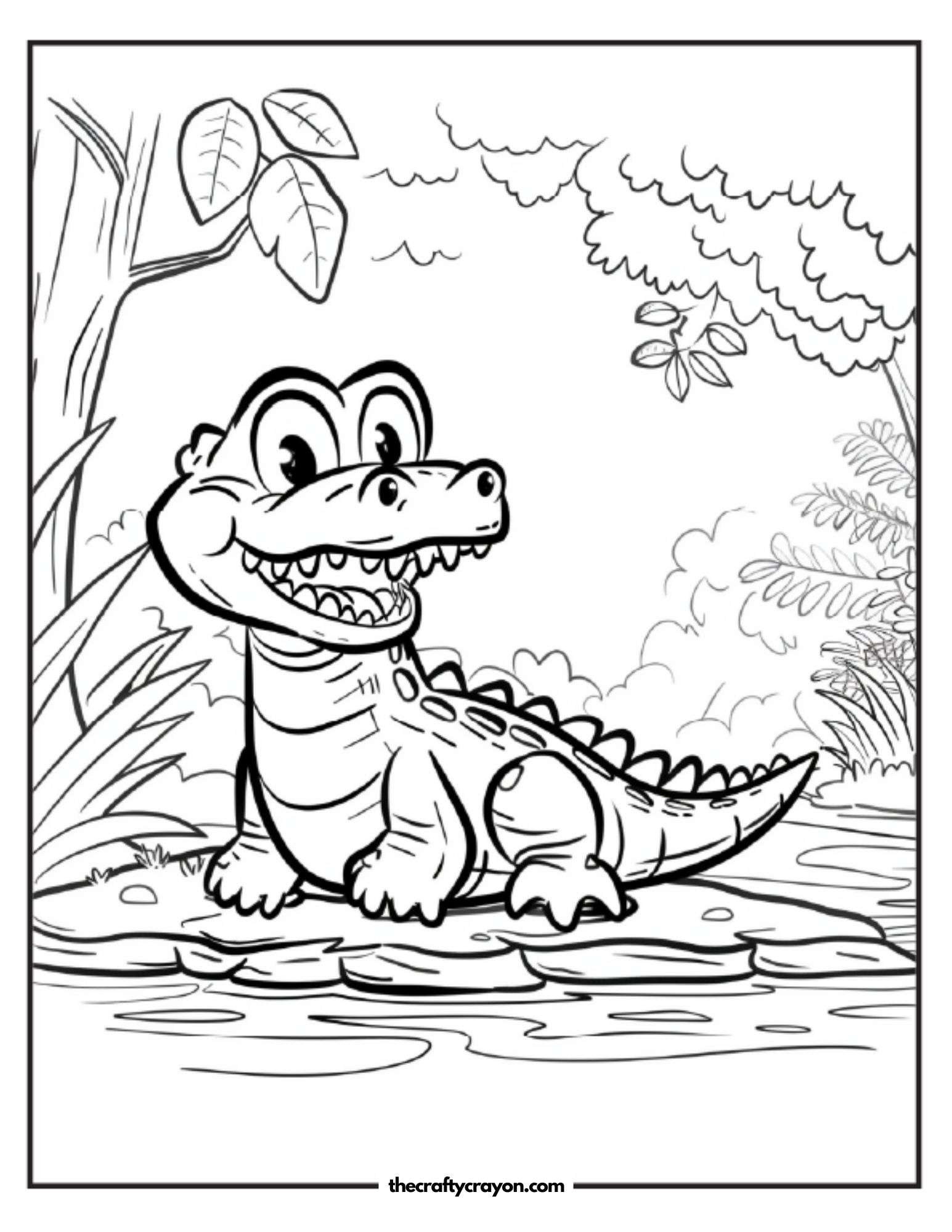 Crocodile Relaxing By The Water
