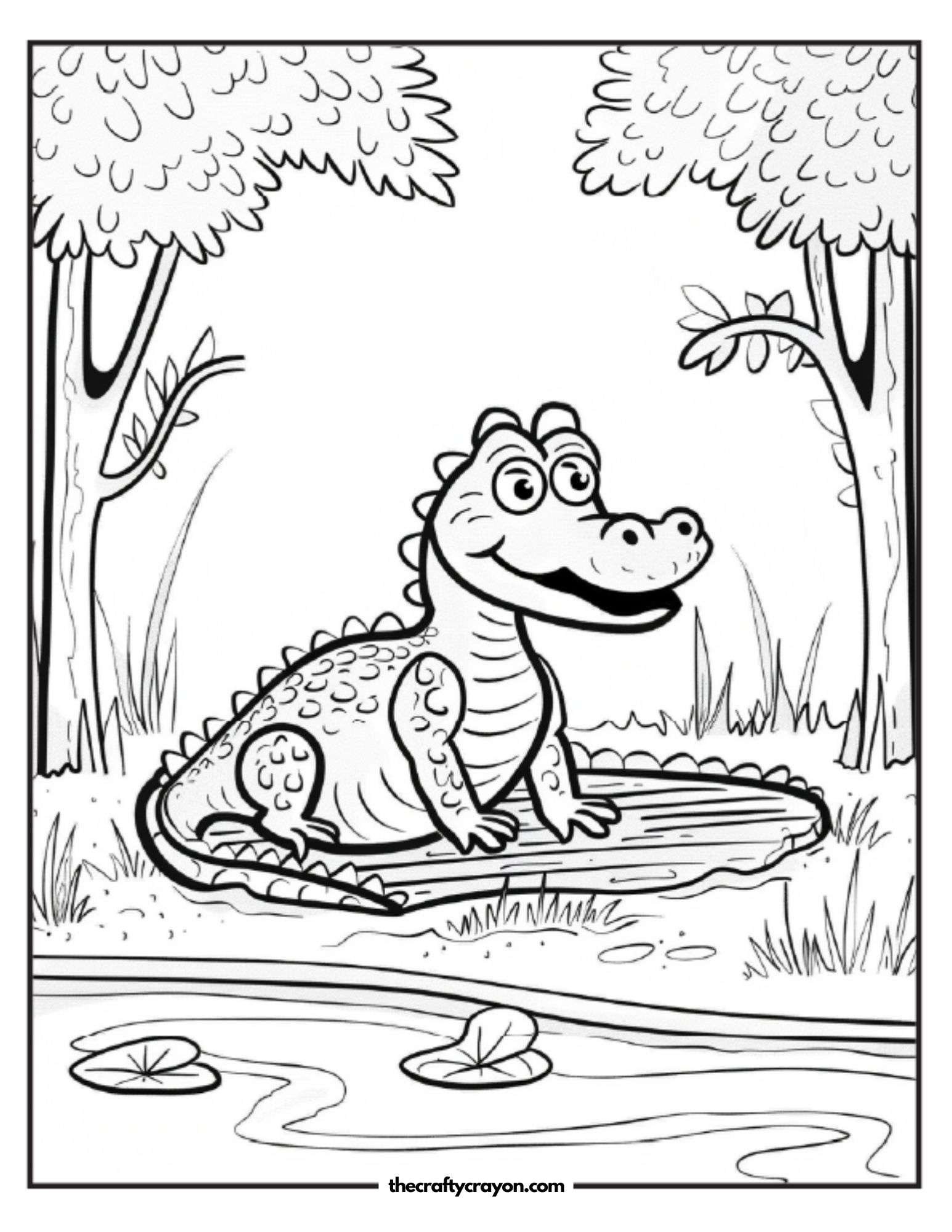 Crocodile Resting On A Riverbank