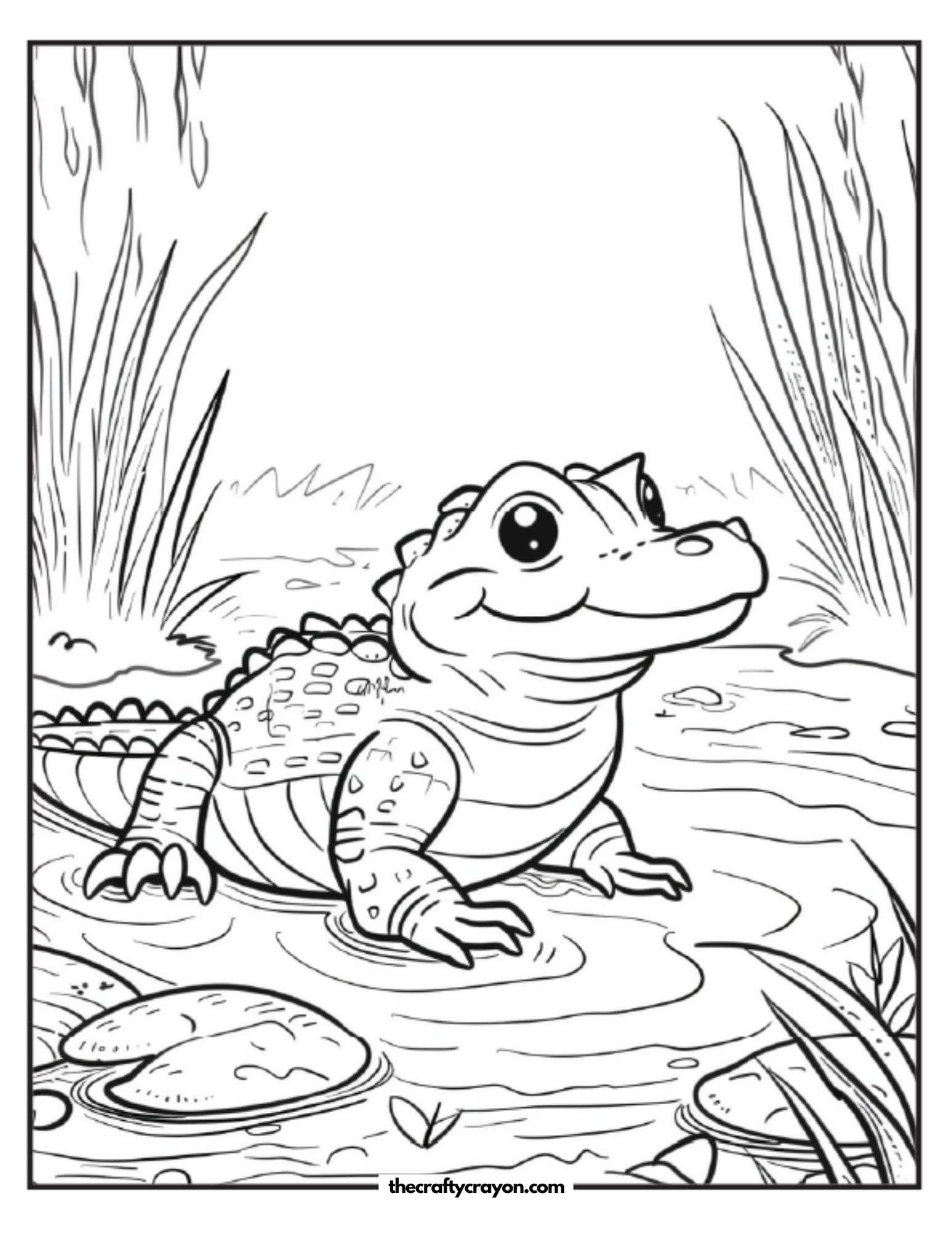 Crocodile Swimming In A Pond