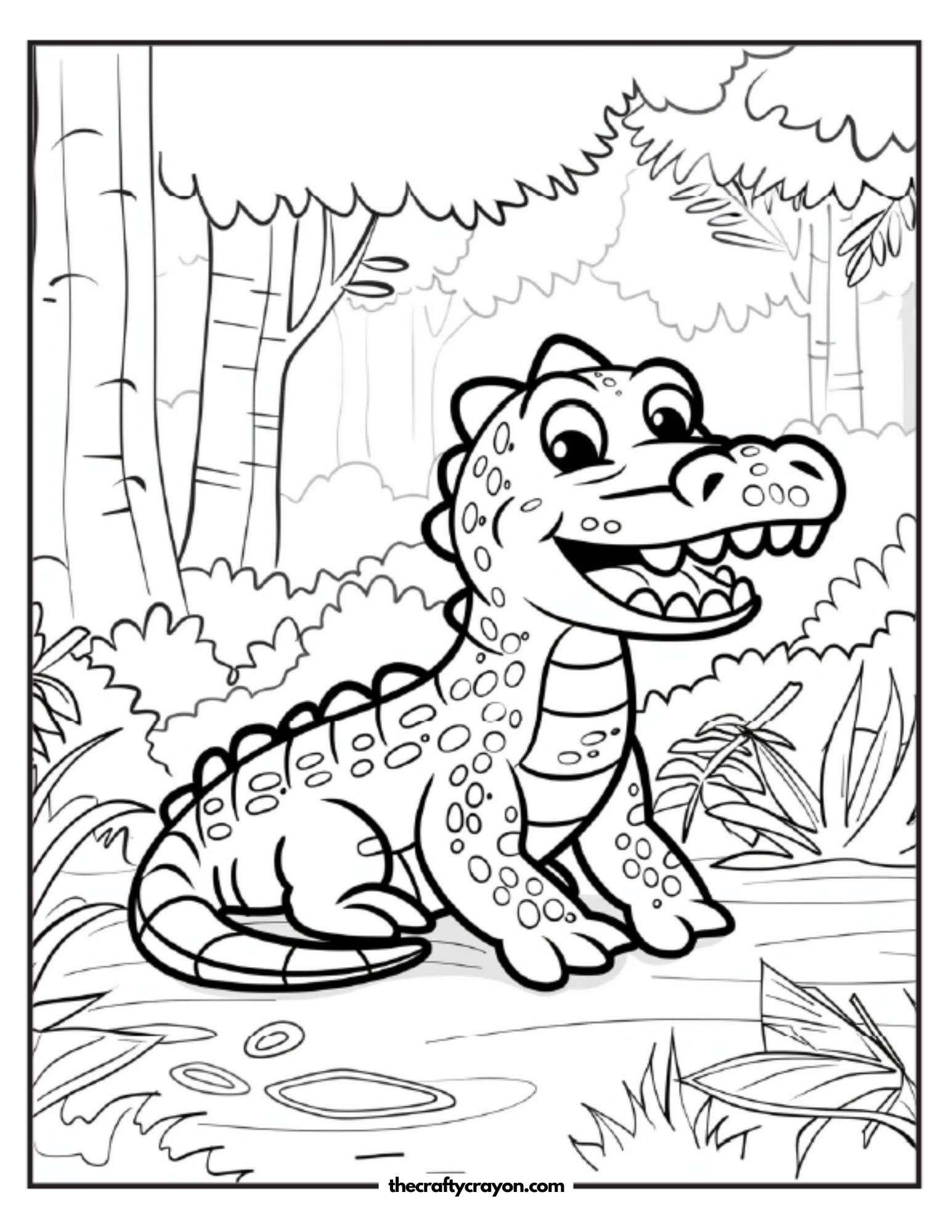 Curious Crocodile In The Forest