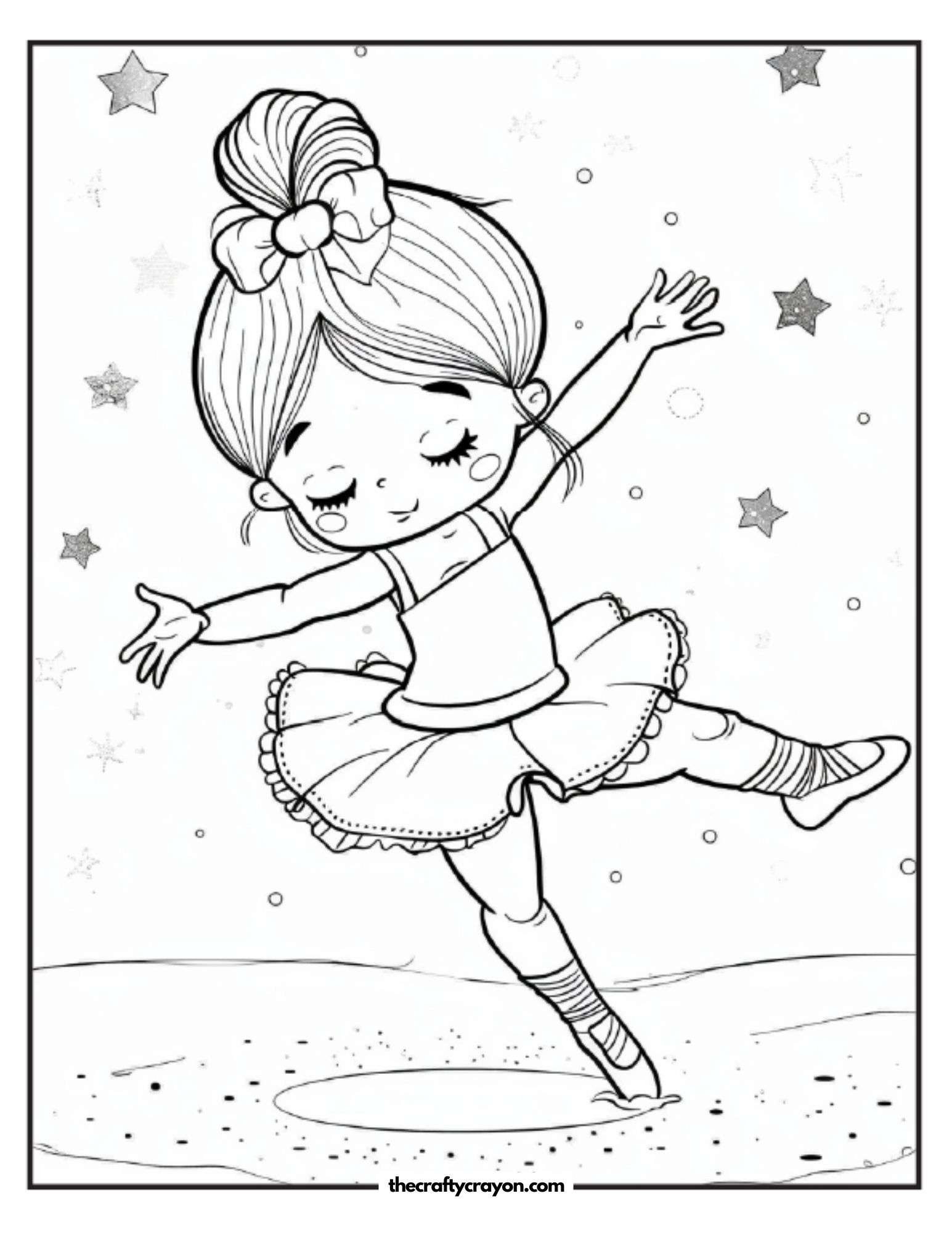 Dreamy Ballerina Spinning Coloring Page