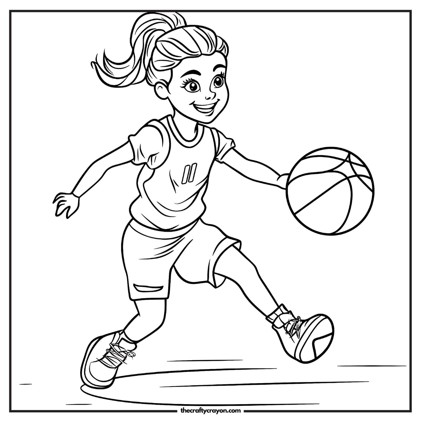 Dribbling Drills Basketball Coloring Page