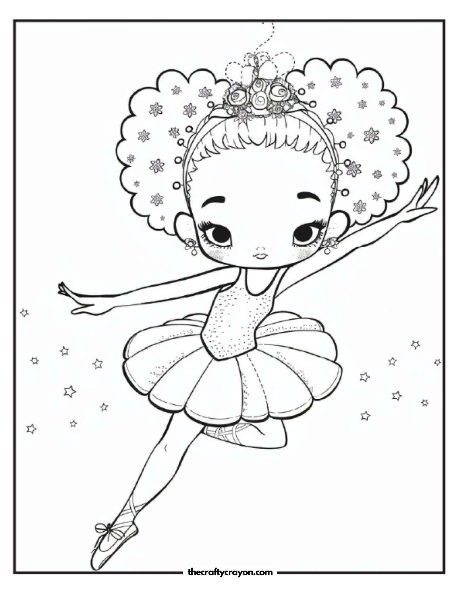 Elegant Ballet Pose Coloring Page