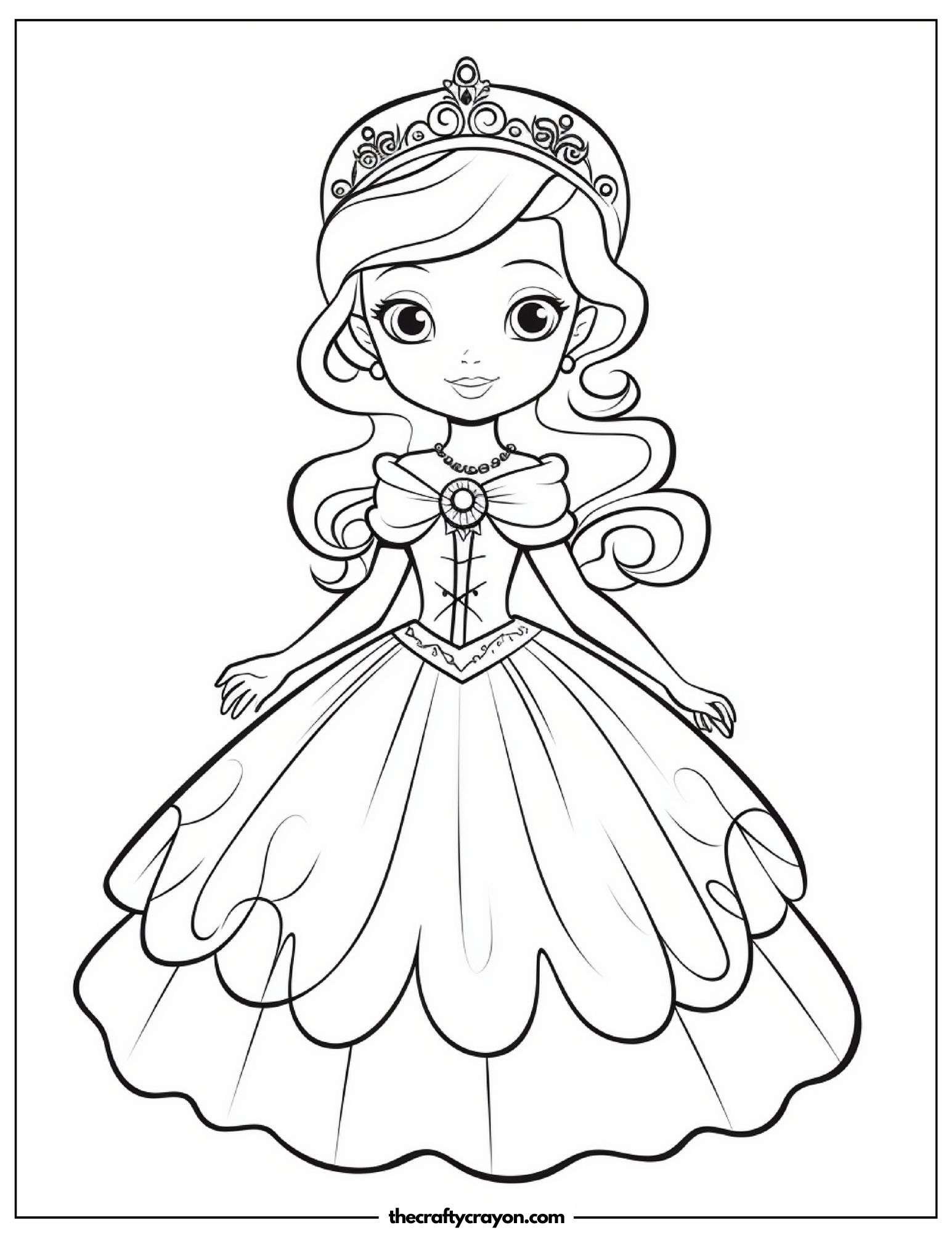 Elegant Princess in a Scalloped Dress