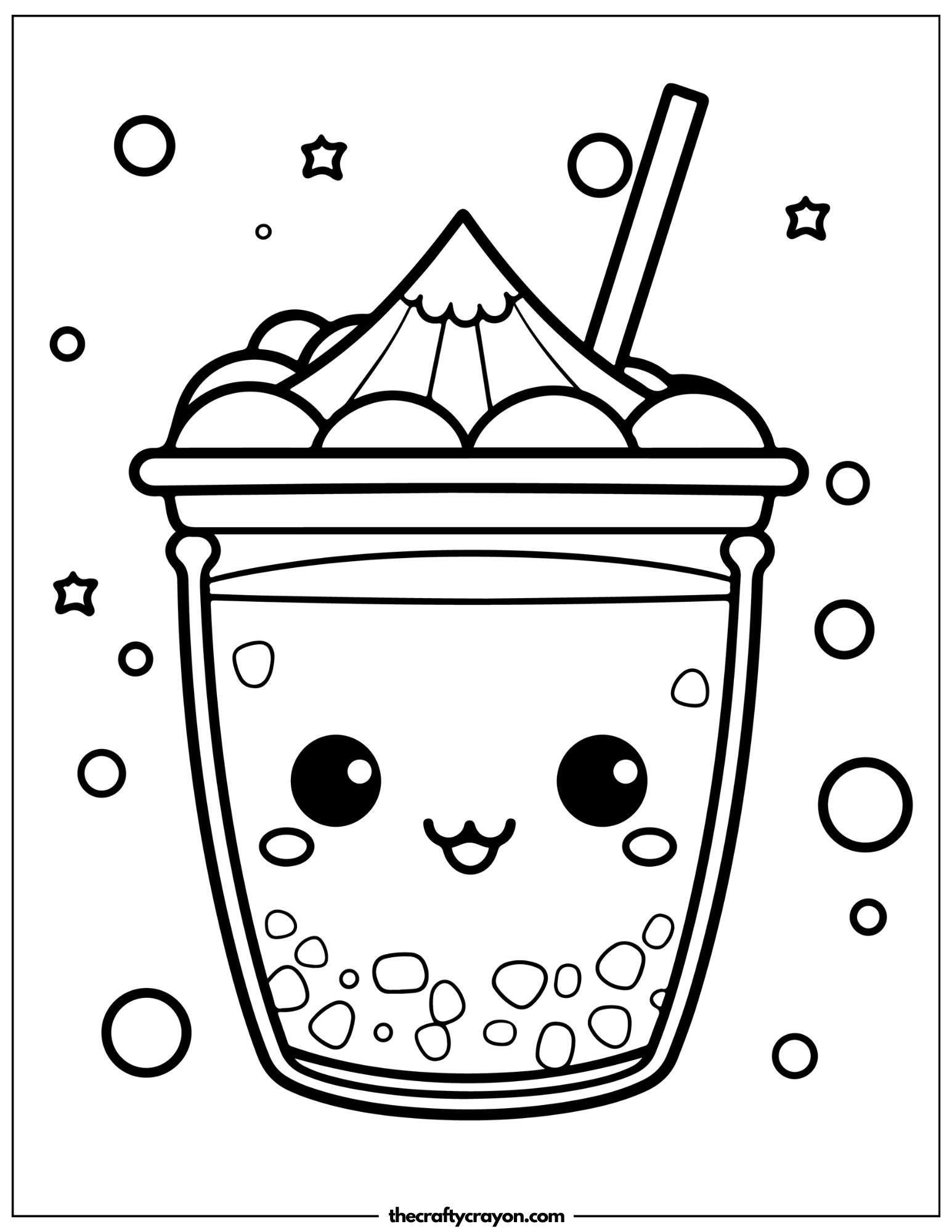 Fun Boba Mug Coloring Page