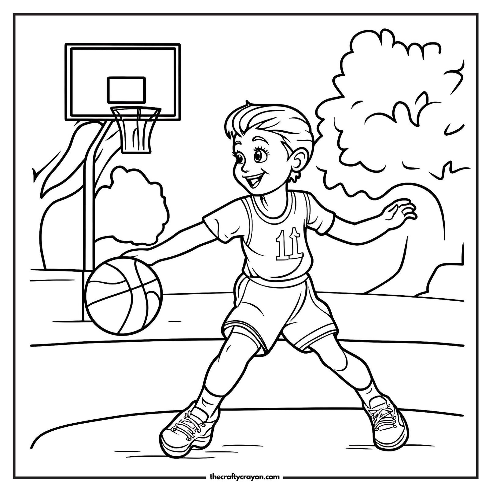 Player Dribbling Basketball