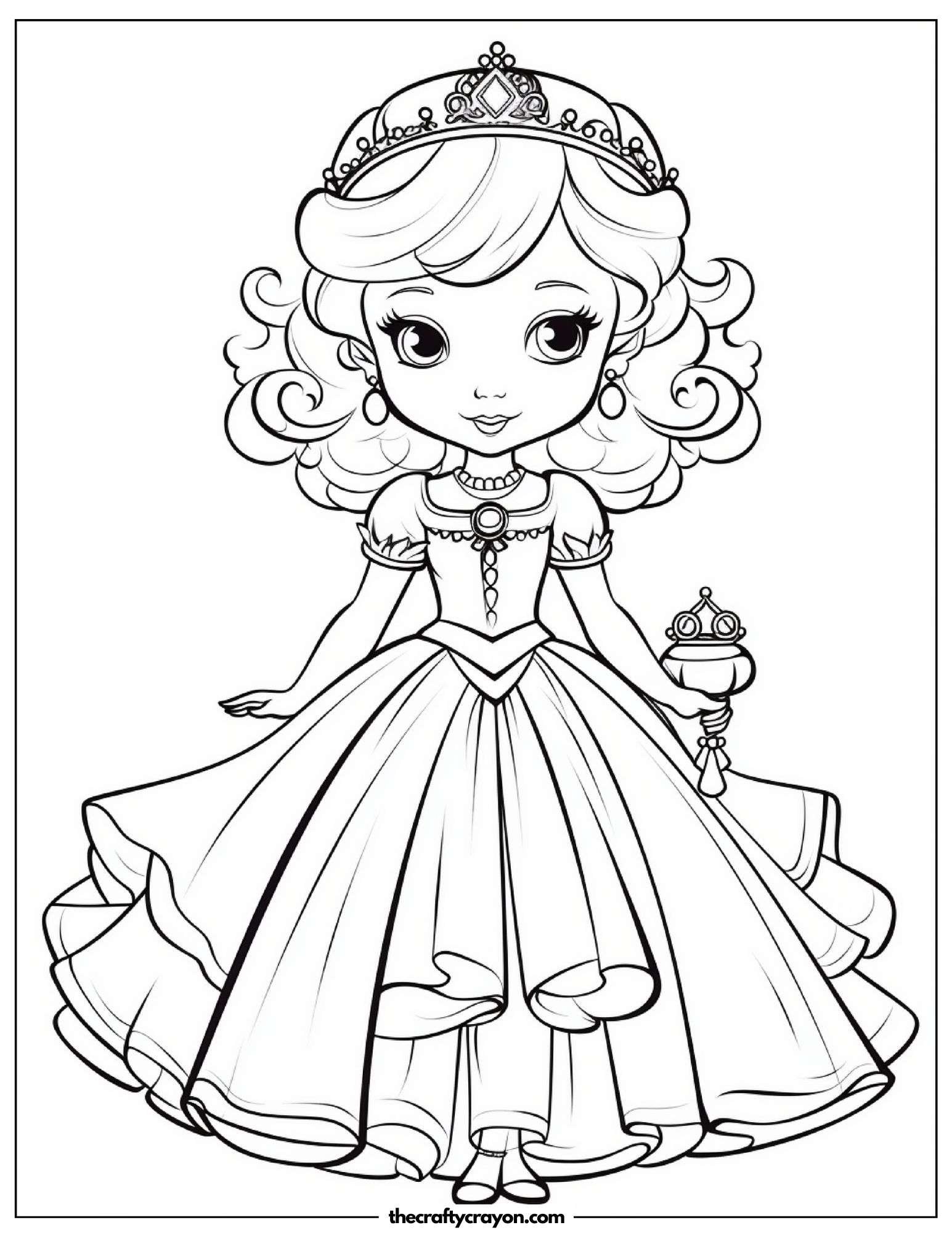 Graceful Princess Holding a Scepter