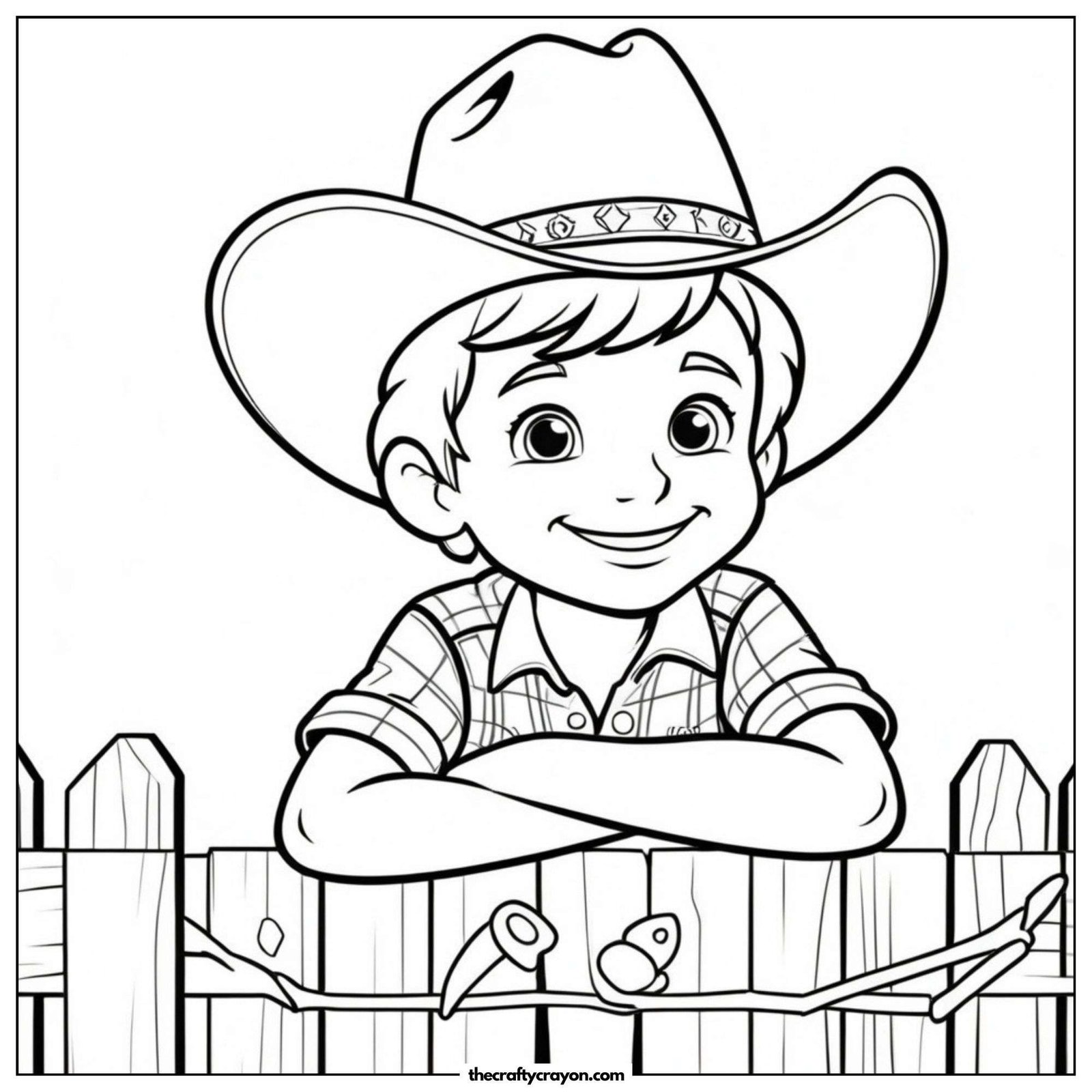 Happy Cowboy Leaning On A Fence