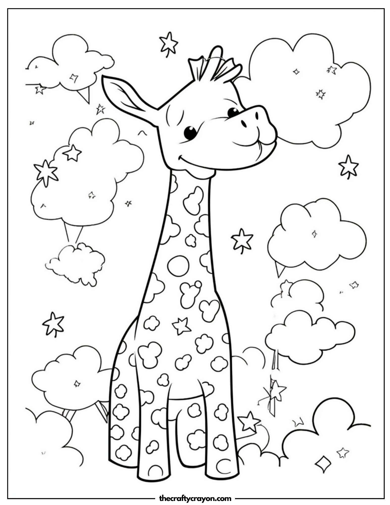Happy Giraffe Among the Clouds