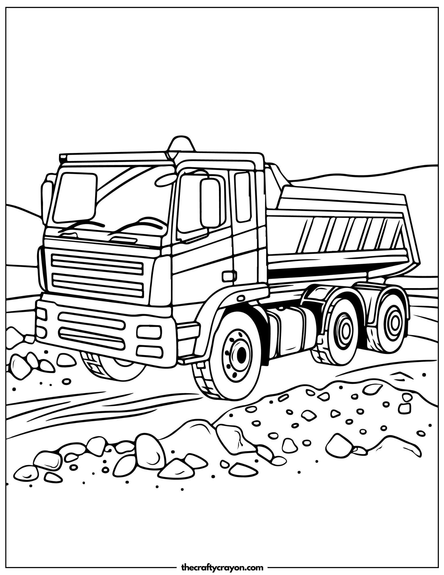 Heavy Duty Dump Truck Coloring Page
