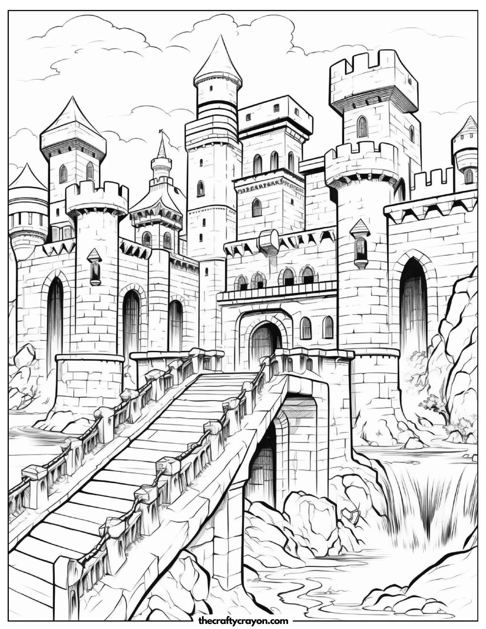 Historic Castle With Stone Bridge