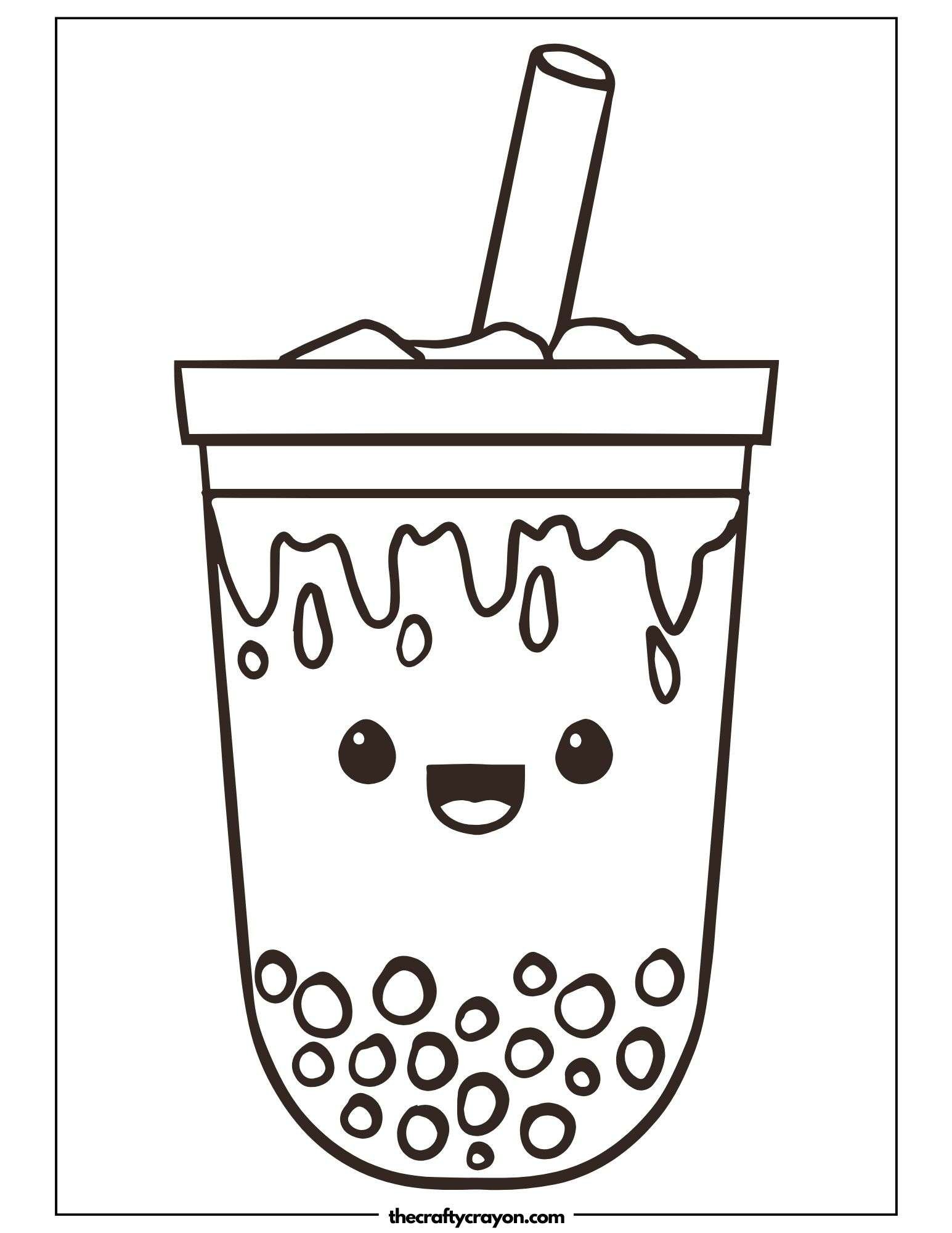 Icy Boba Slush Coloring Page
