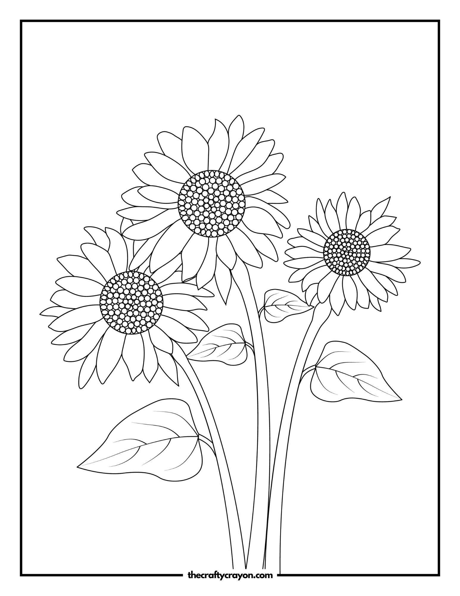 Intricate Sunflowers with Stems
