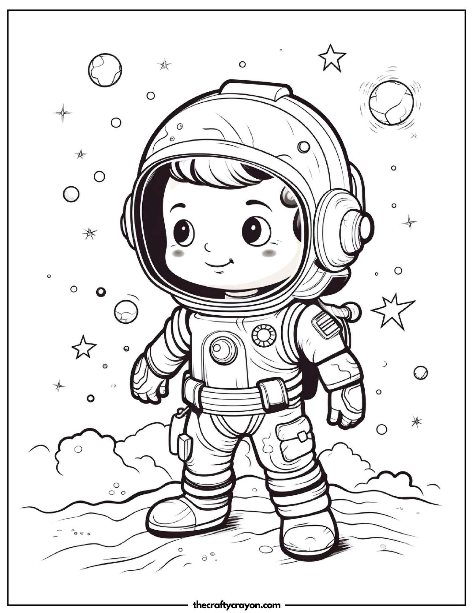 Joyful Astronaut in Outer Space
