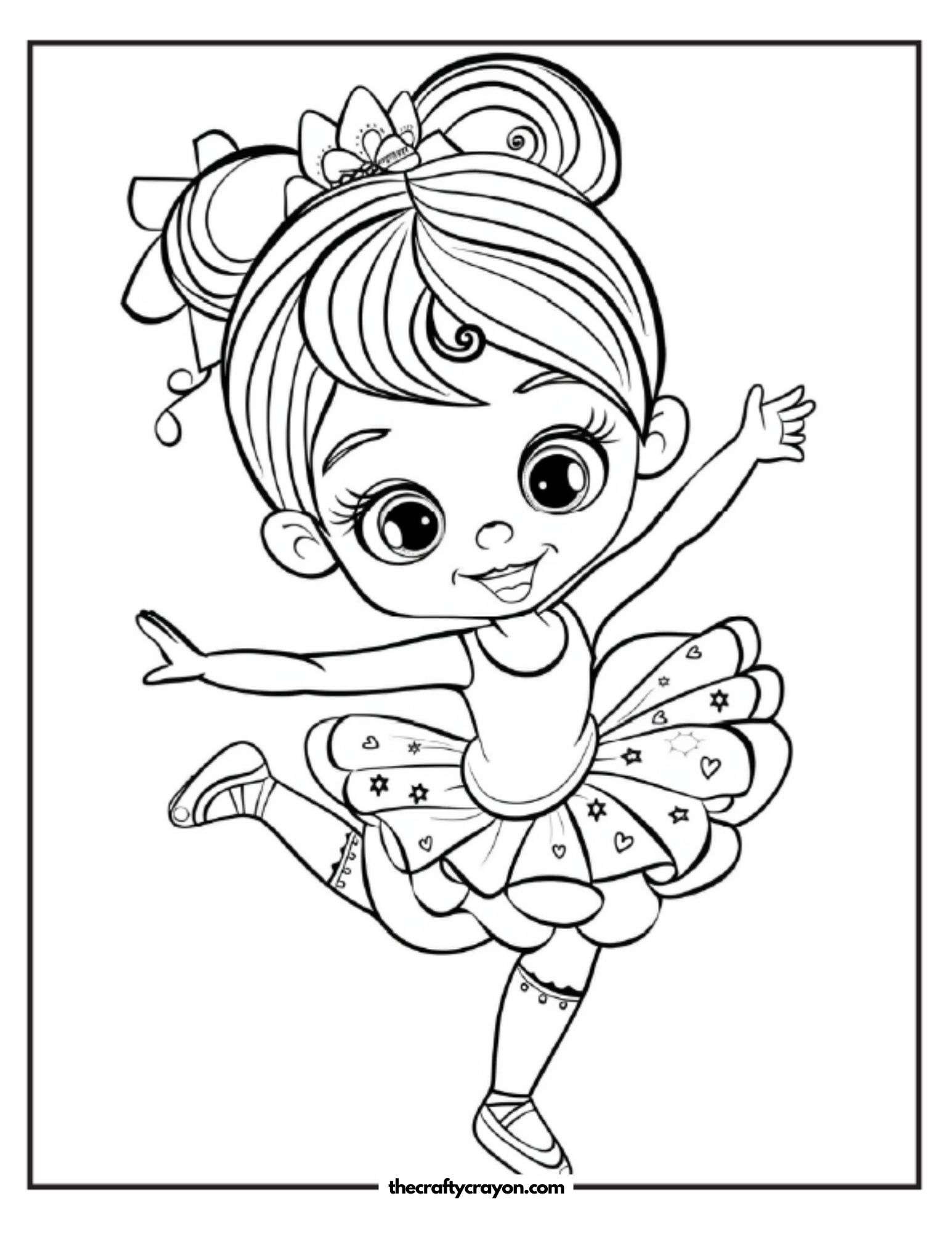 Joyful Little Ballerina Coloring Page