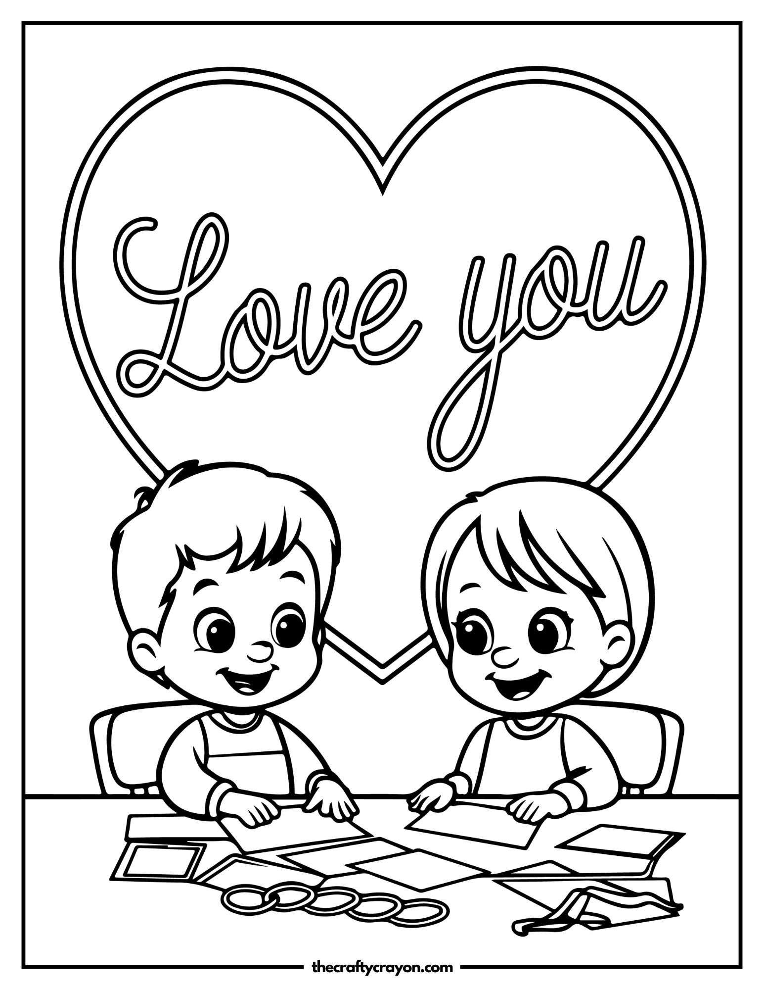 Kids Crafting Love Message