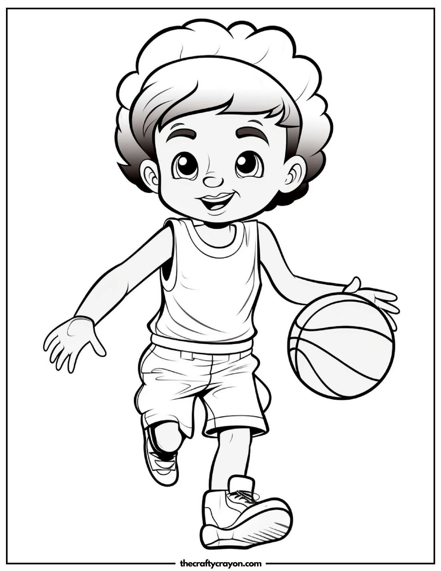 Left Handed Player Basketball Coloring Page