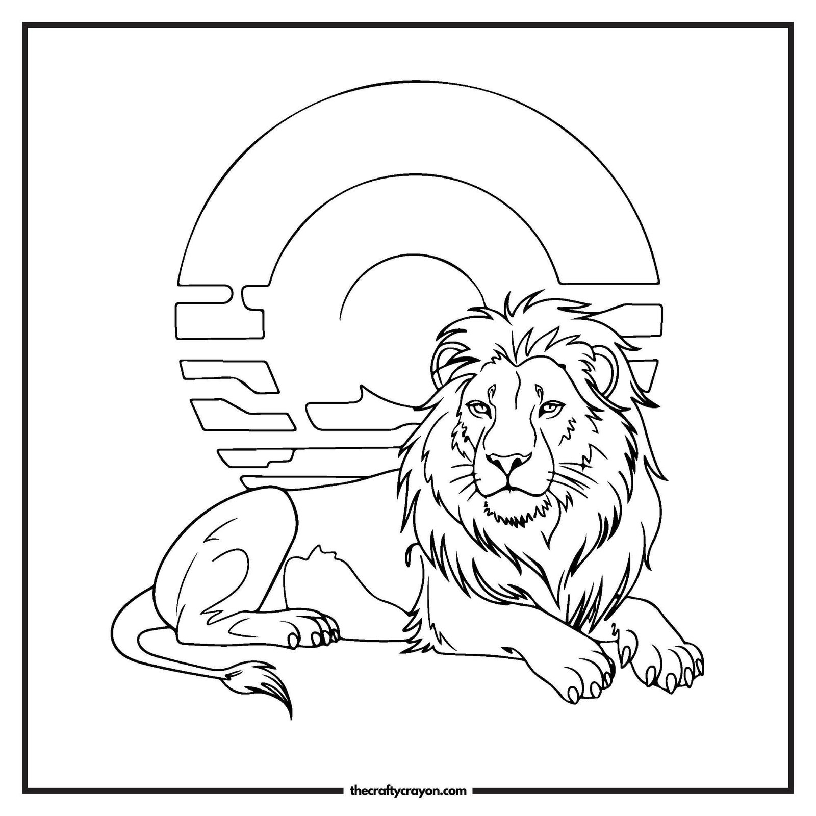 Lion Resting At Sunset