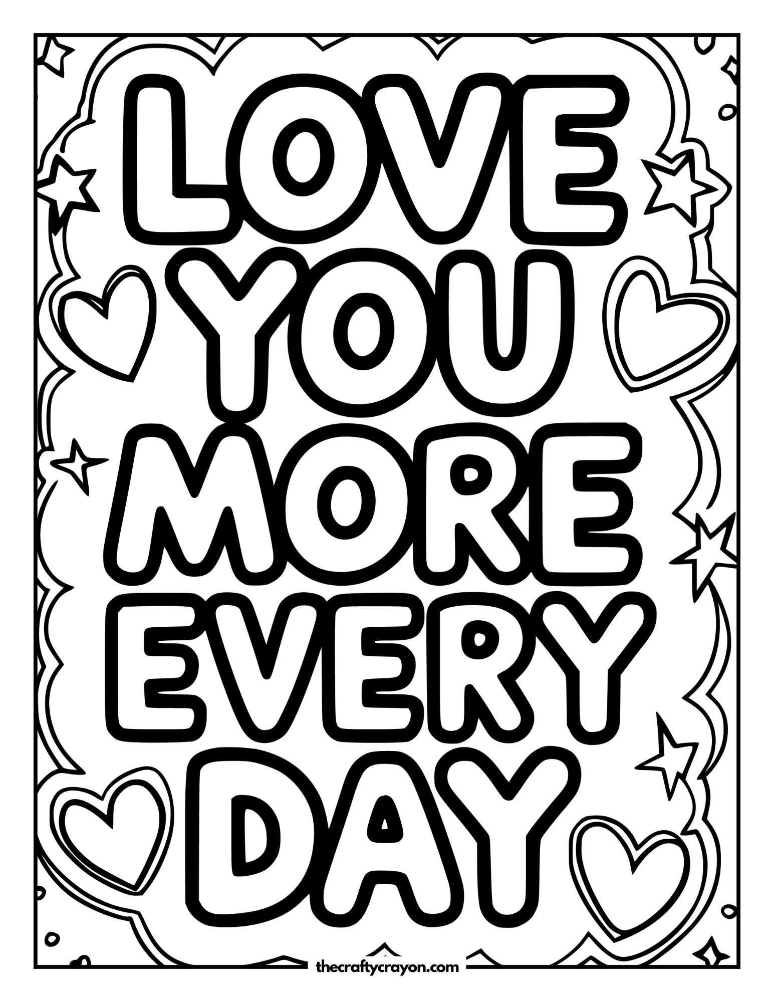Love You More Every Day Coloring