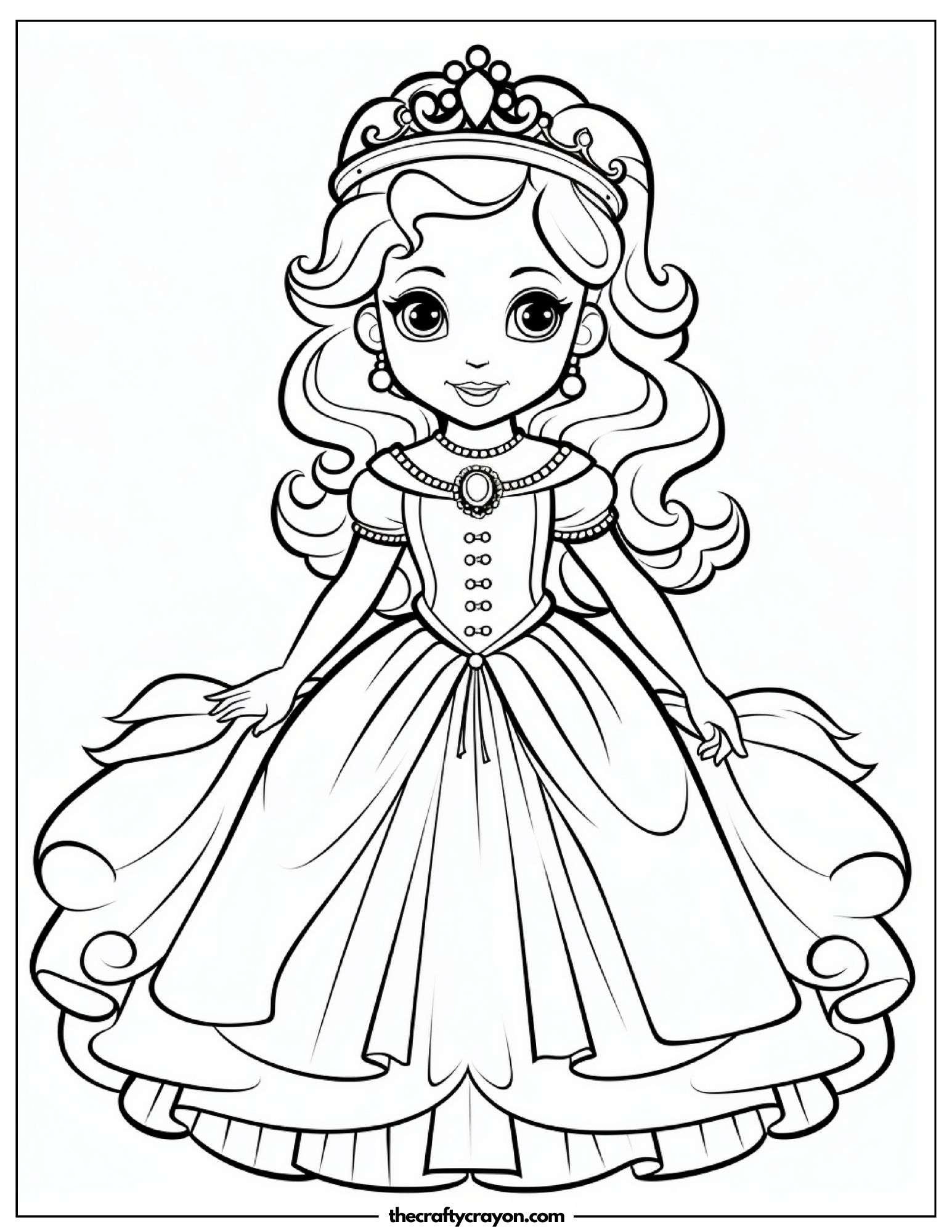 Lovely Princess in a Full-Skirted Ballgown