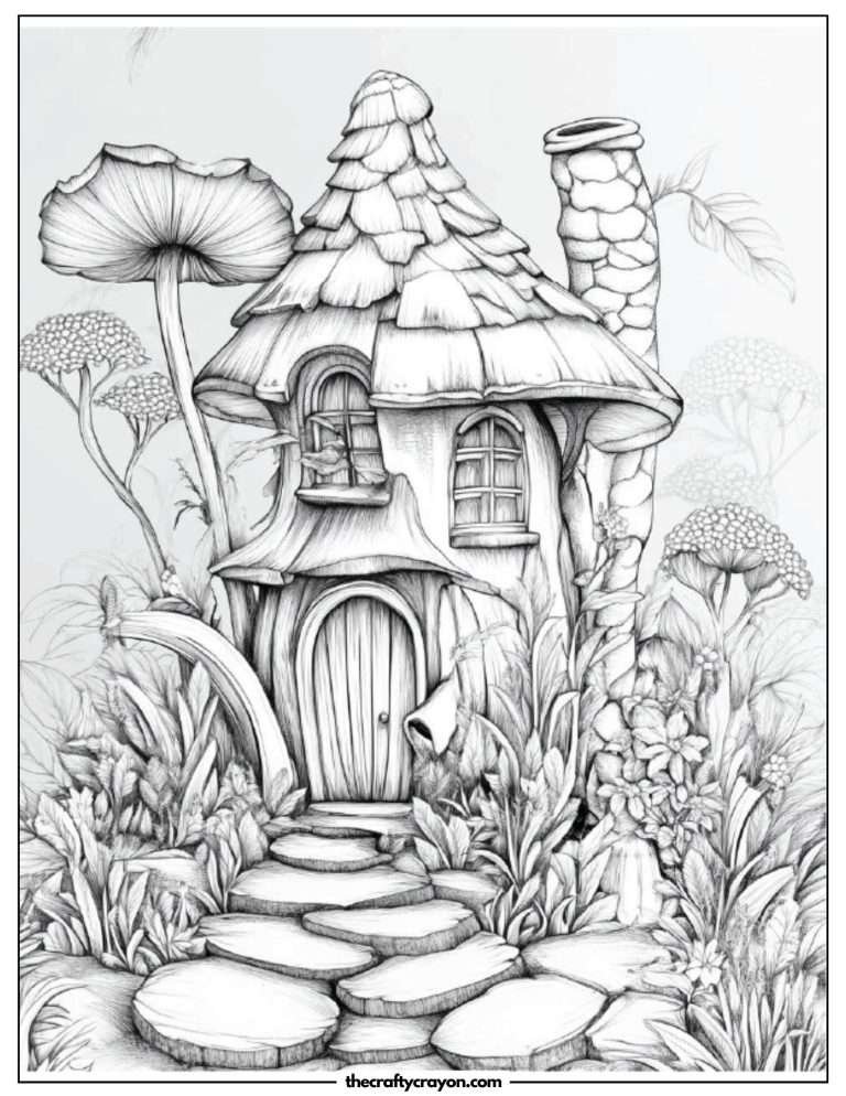 Fairy Garden Coloring Pages (Free Printable PDFs)