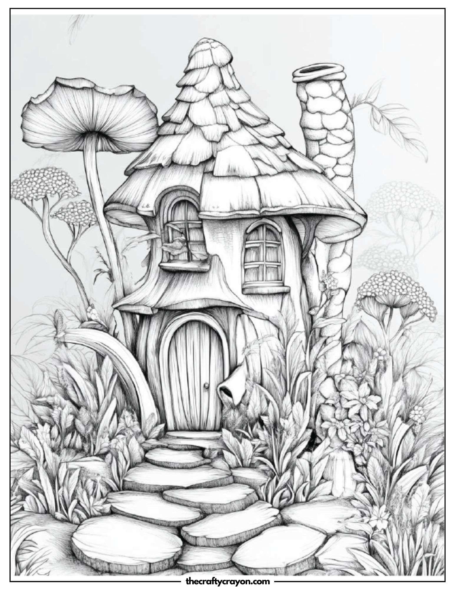 Mushroom Roof Fairy Home in Forest