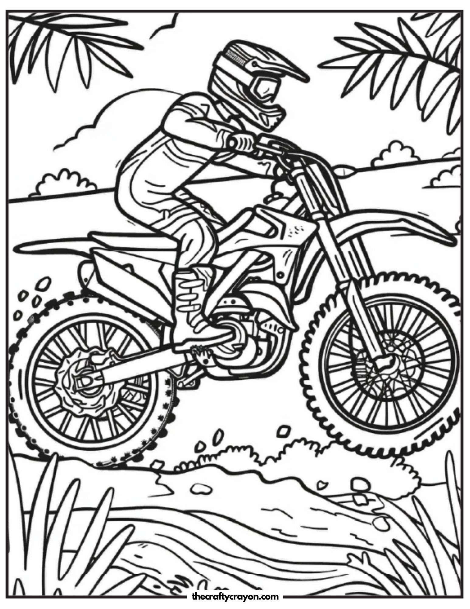 Off-Road Dirt Bike Rider Coloring Page