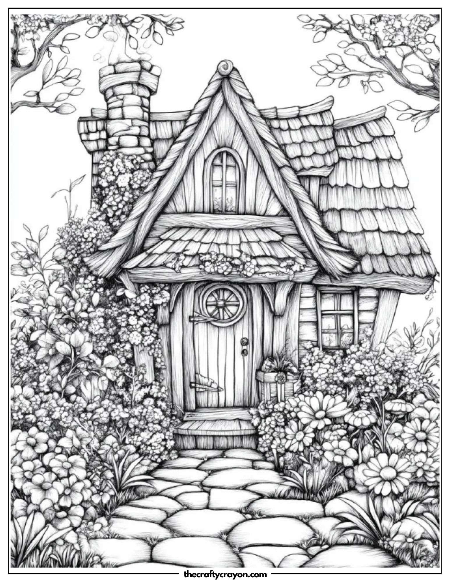 Picturesque Cottage with Daisy-Lined Path