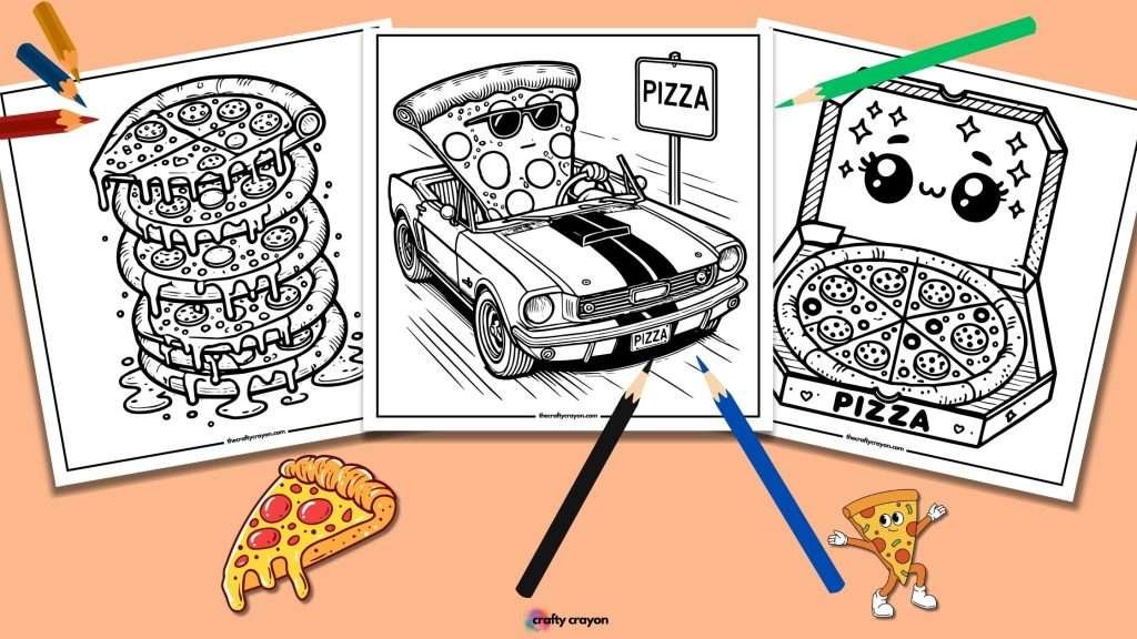 Pizza Coloring Pages (Free Printable PDFs)