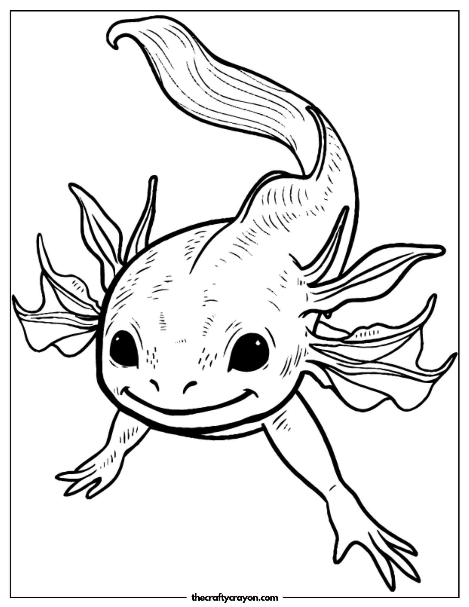 Playful Axolotl Coloring Page