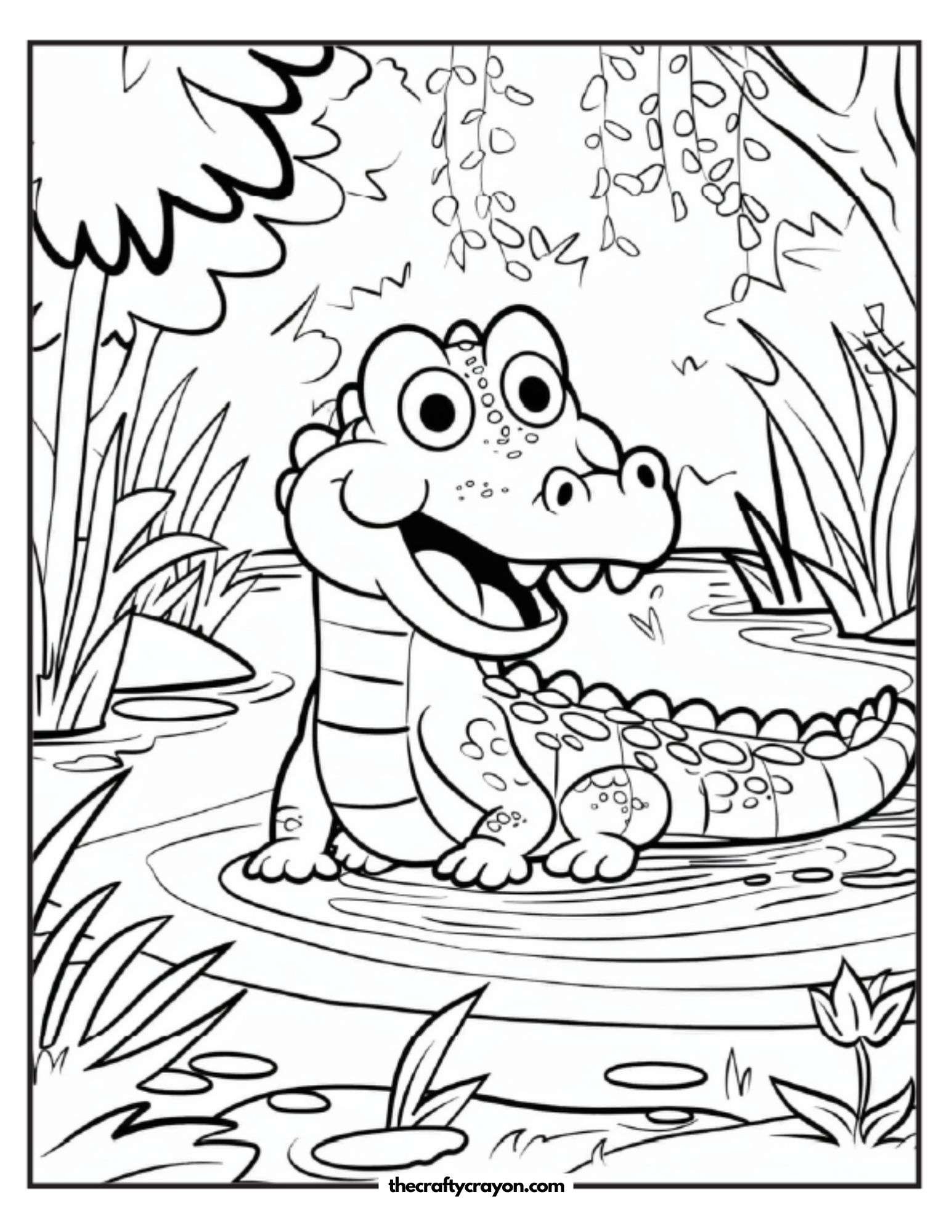 Playful Crocodile In The Jungle