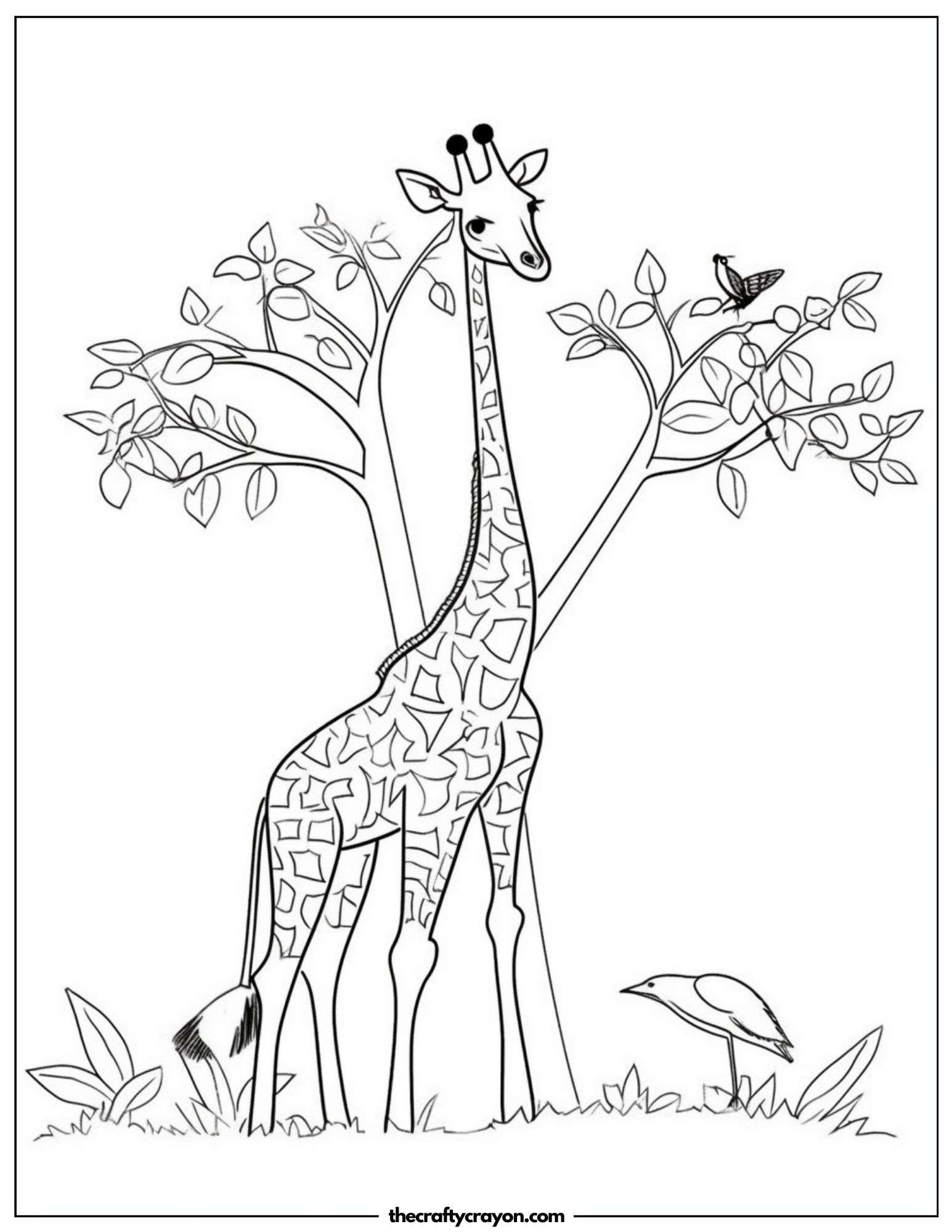 Playful Giraffe in the Grassland