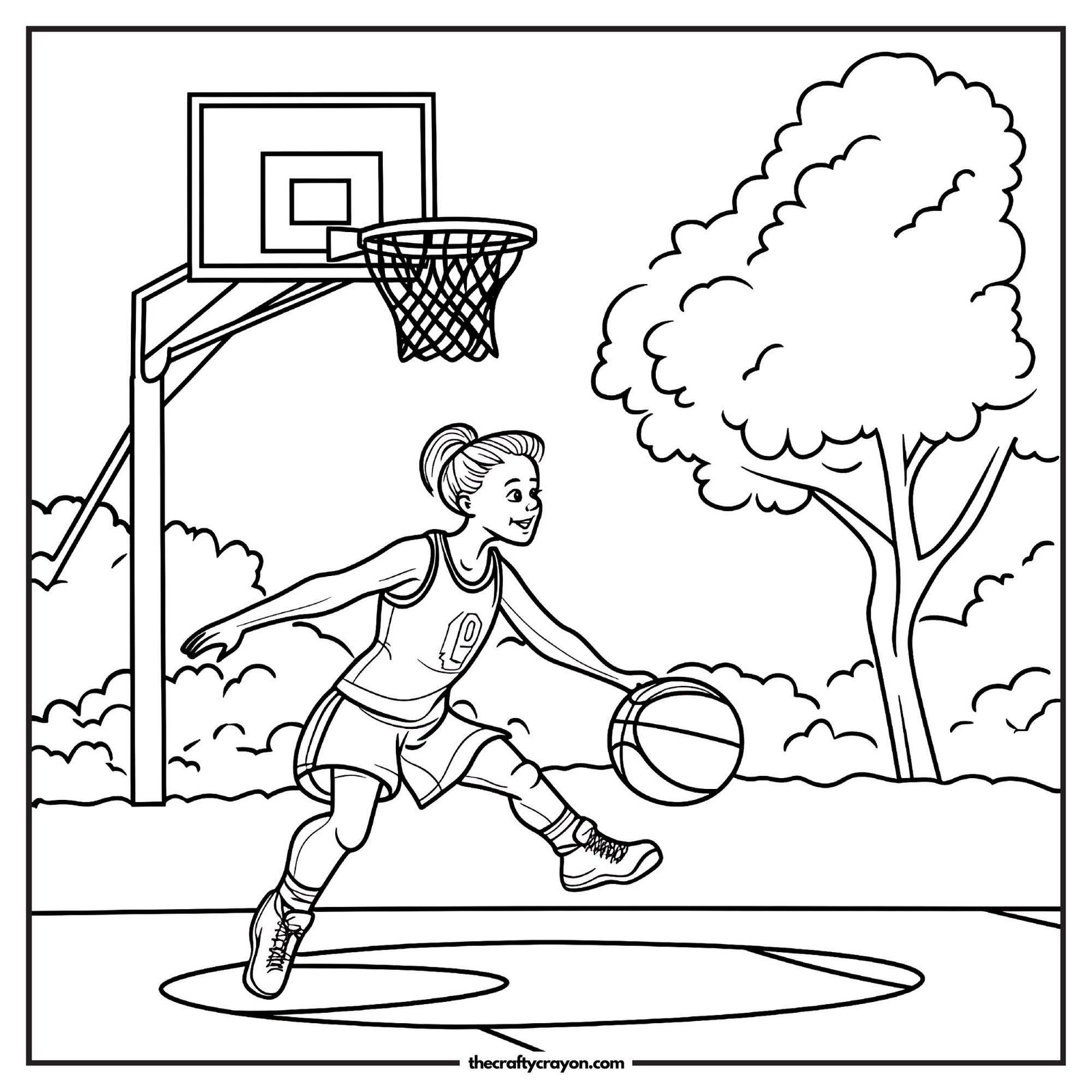 Practicing Dribbling Coloring Page