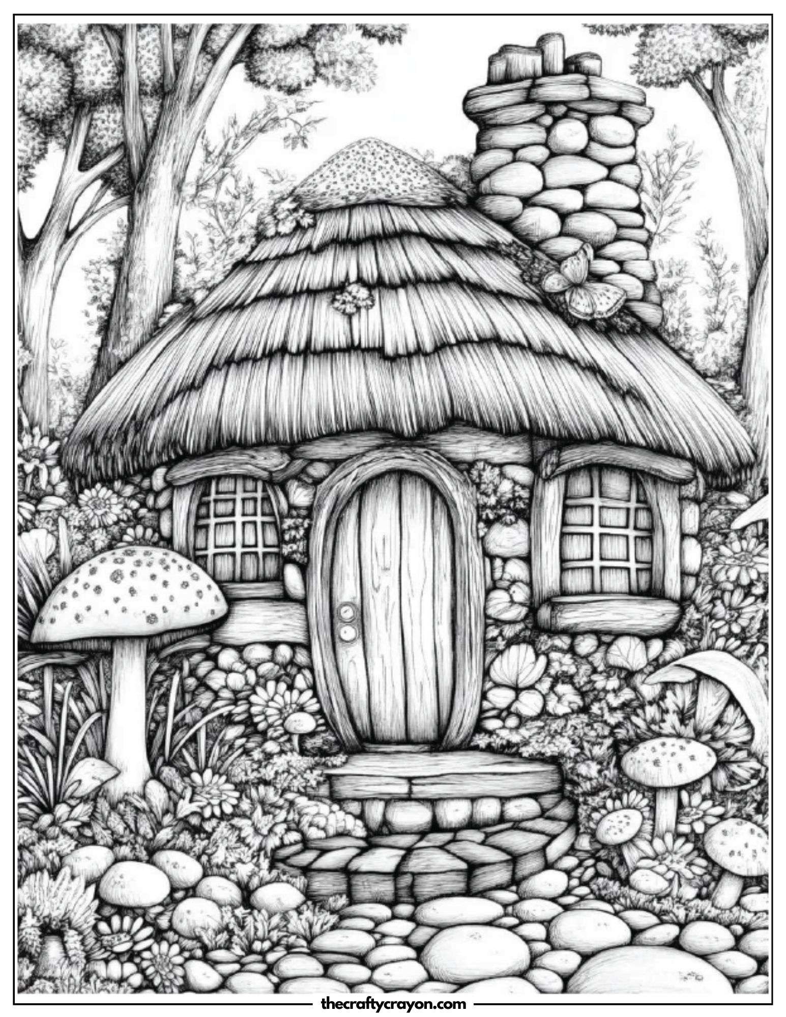 Quaint Cottage with Flowering Pathway