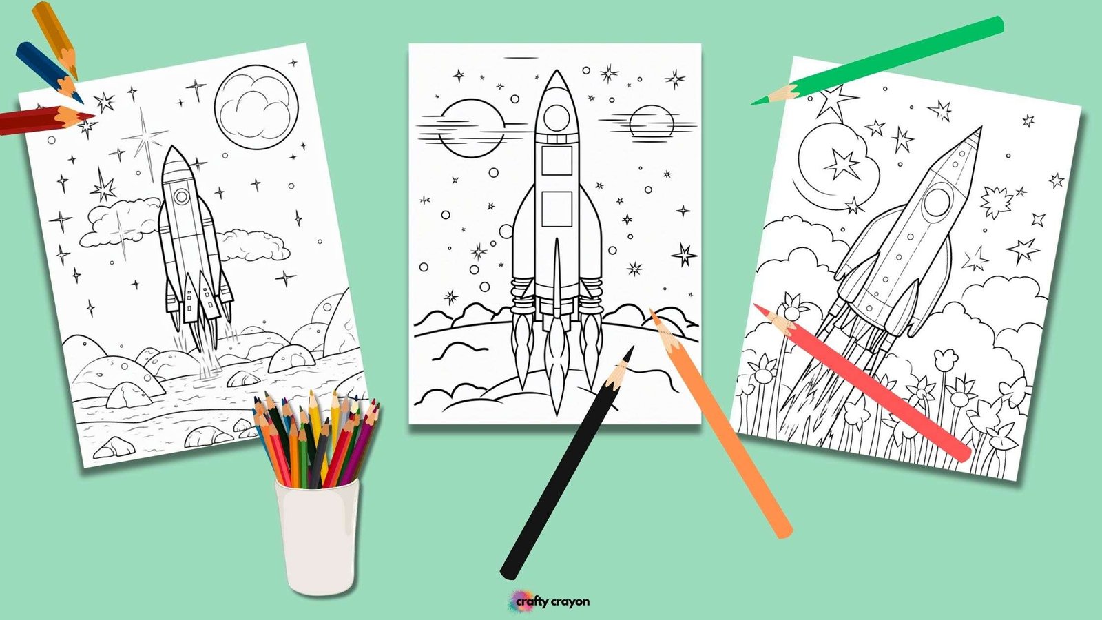 Rocket Ship Coloring Pages
