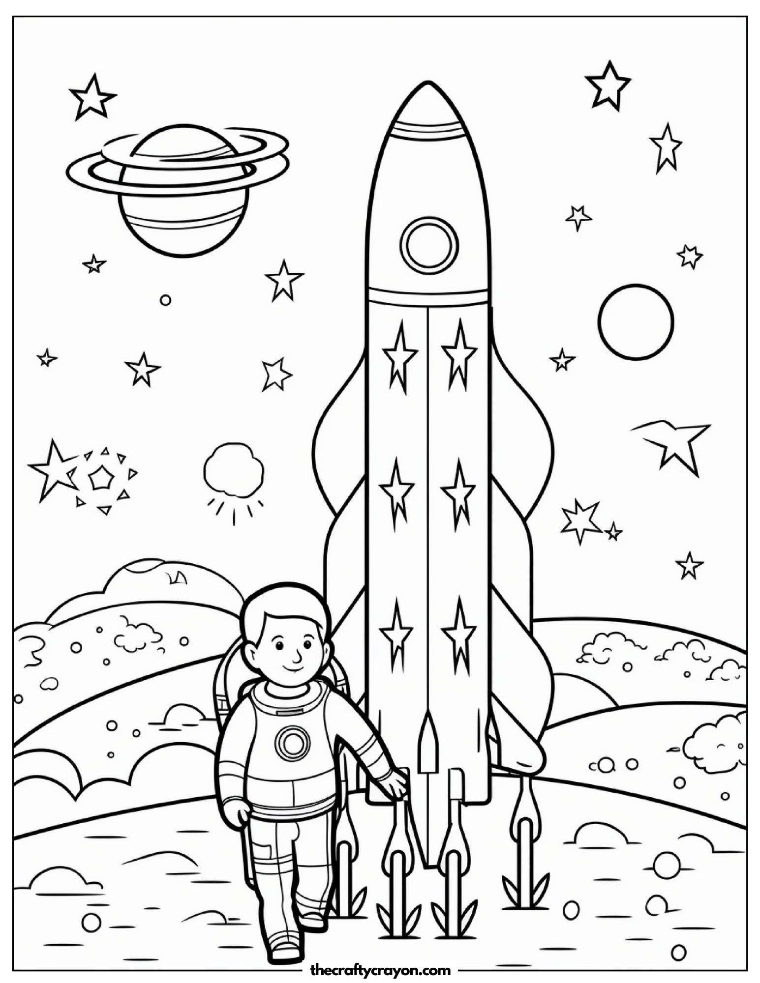 Rocket Ship With Astronaut Standing