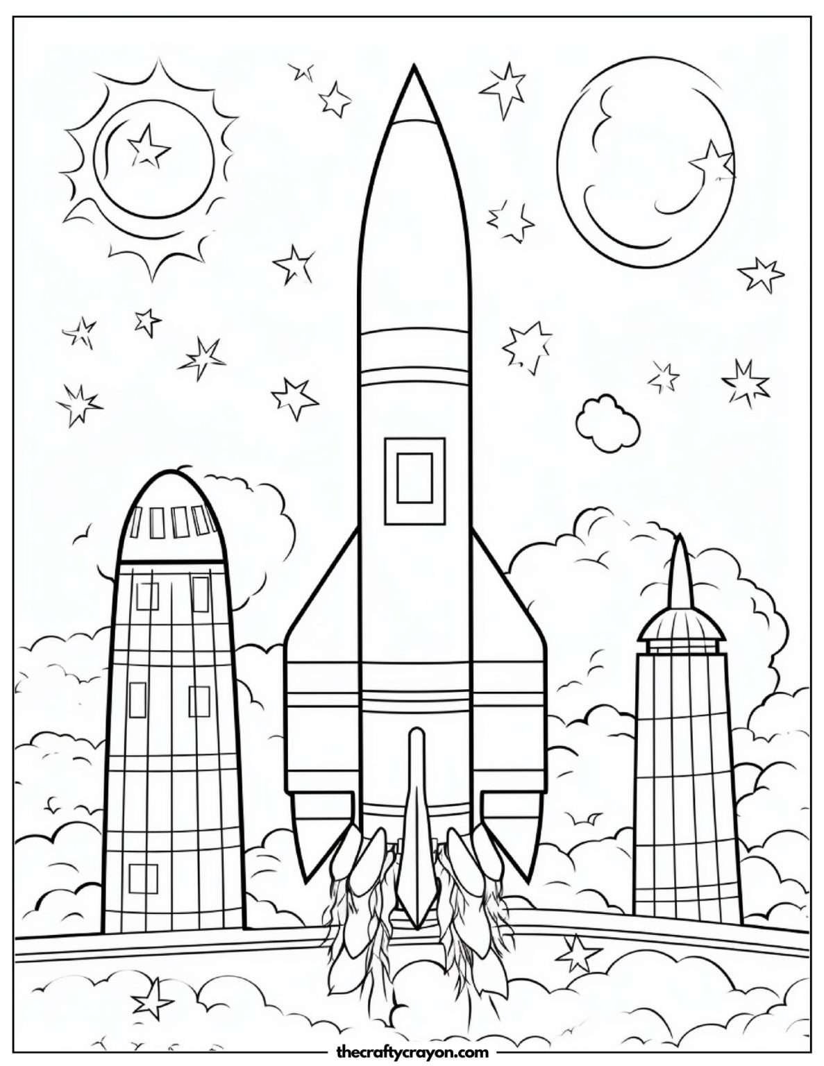 Rocket Ship Coloring Pages (Free Printable PDFs)