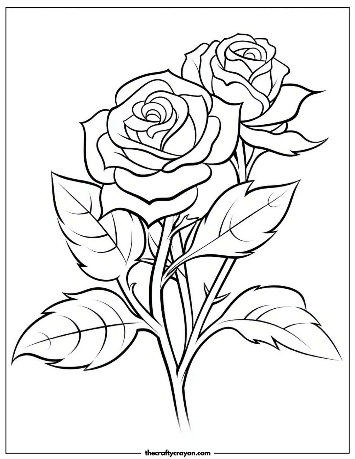 Roses Coloring Pages (Free Printable PDFs)