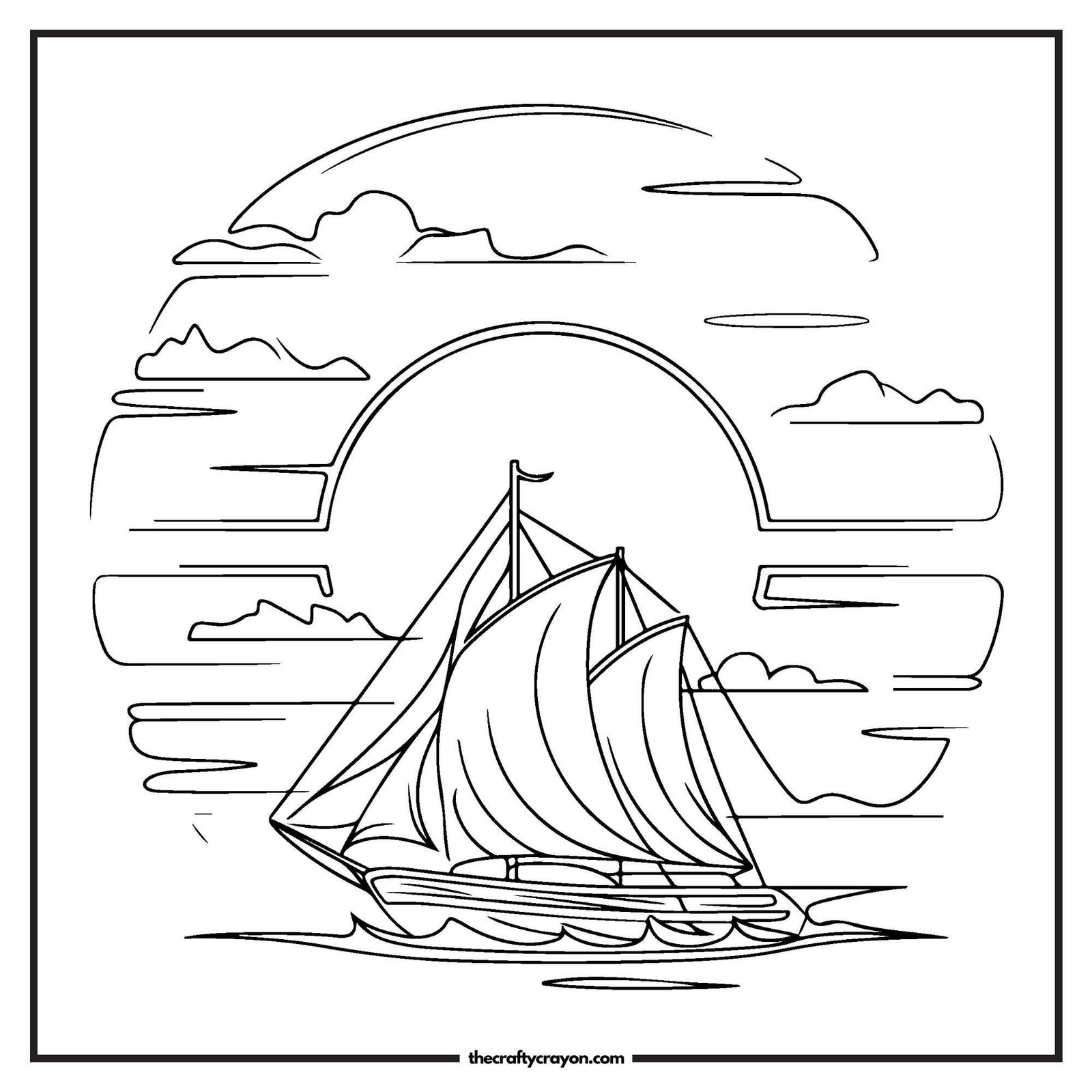 Sailboat Sailing Into The Sunset