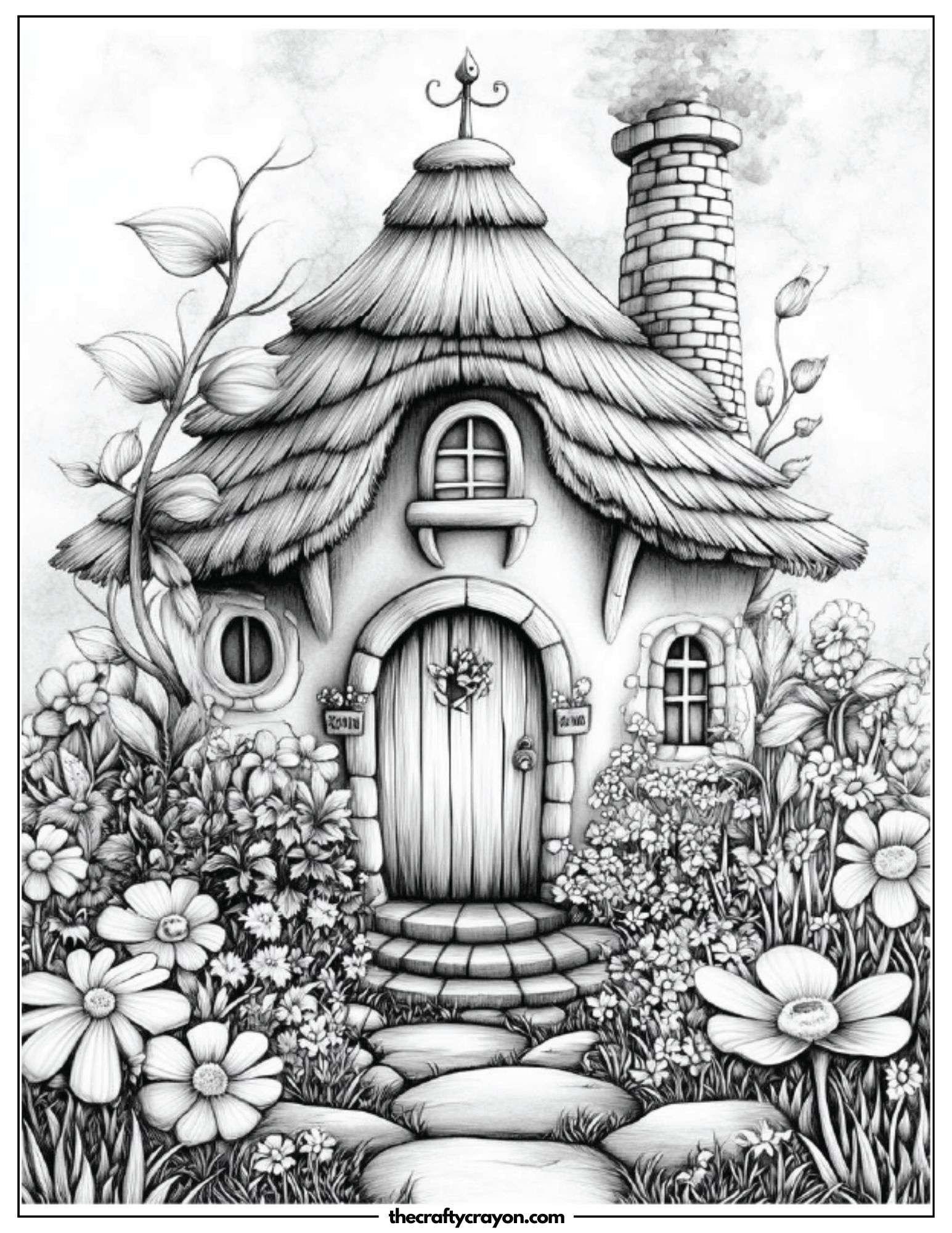 Serene Garden Fairy House with Blooming Vines