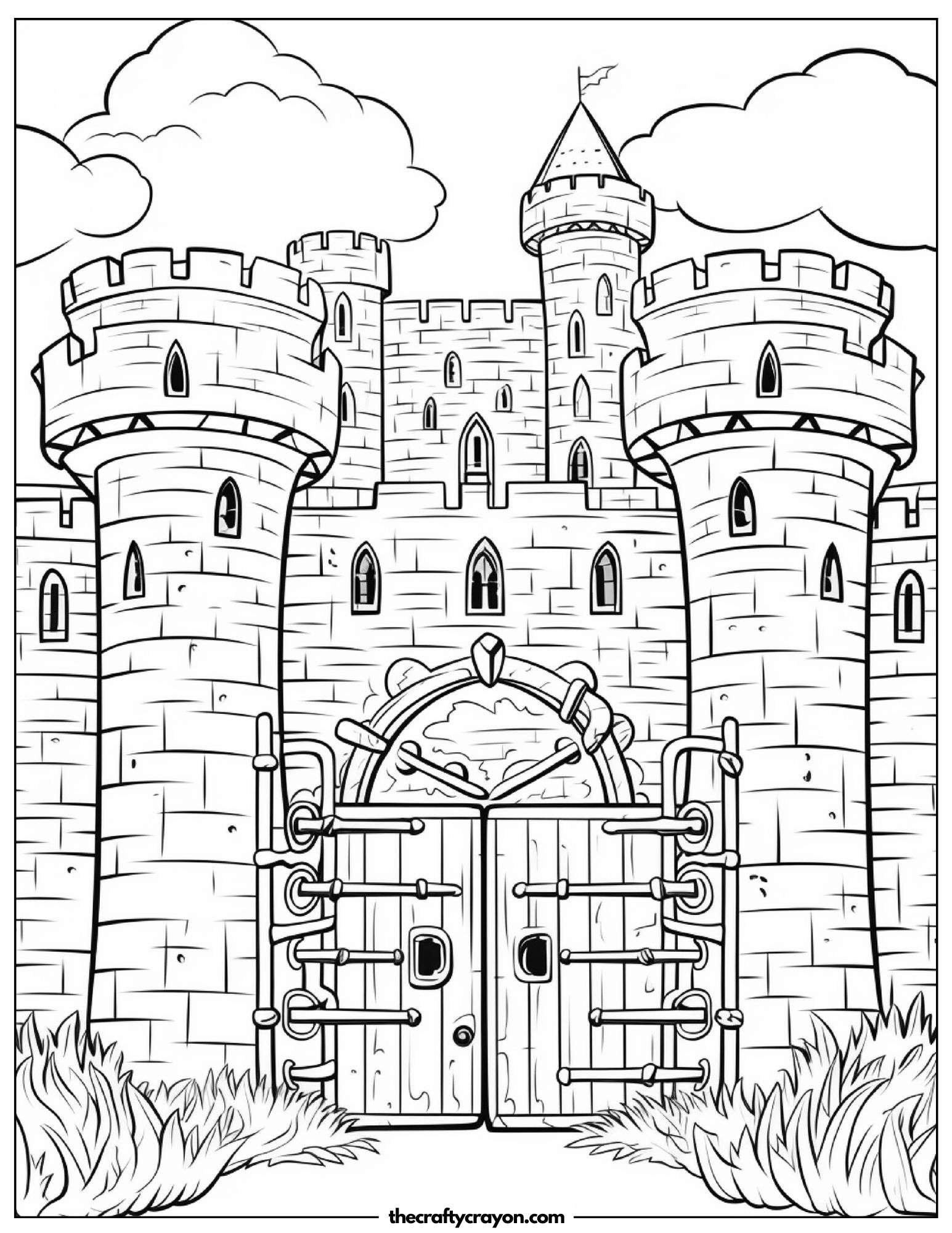 Stone Castle With Guard Towers
