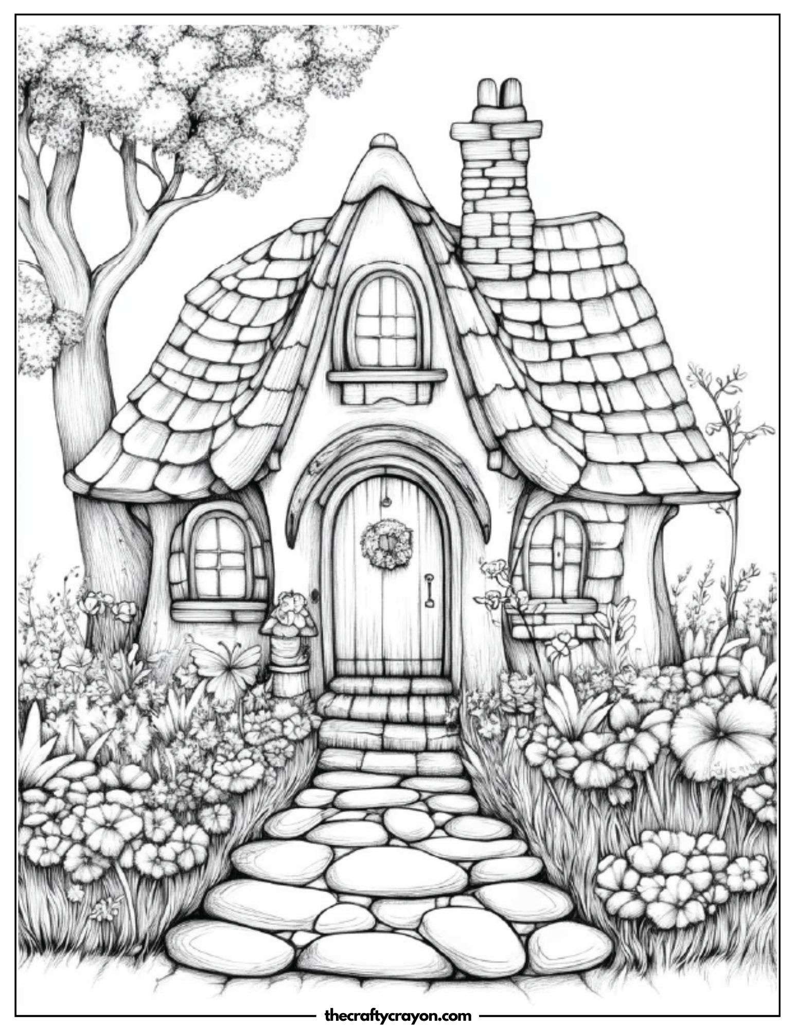 Stone Chimney Fairy Home in Bloom